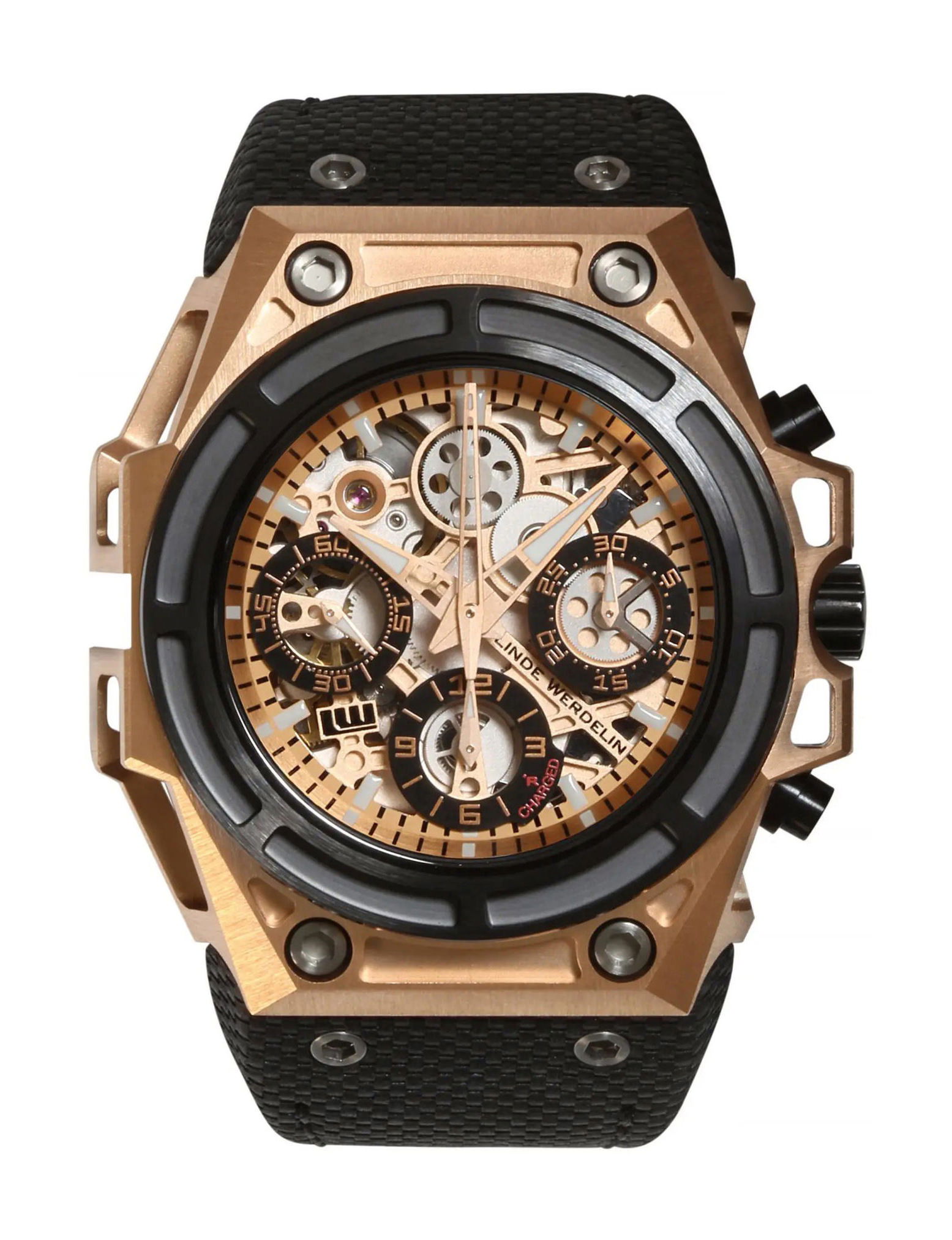 Linde Werdelin Spidospeed Gold – 3D Movement luxury timepiece - detailed view