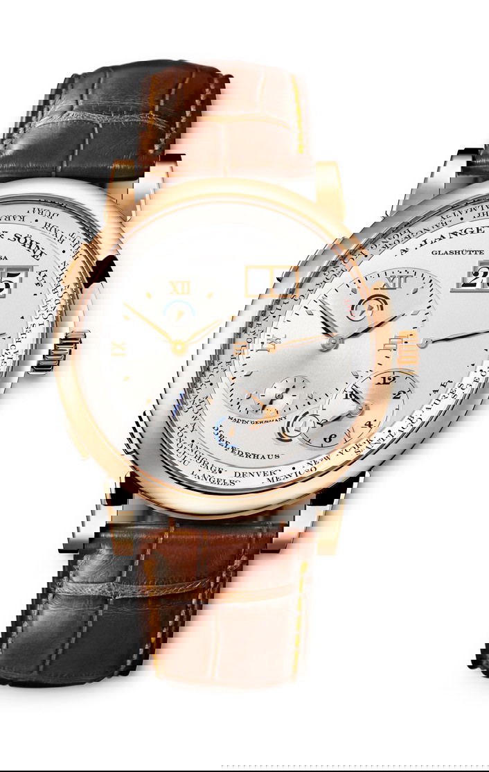A. Lange & Söhne Lange 1 Time Zone luxury timepiece - detailed view