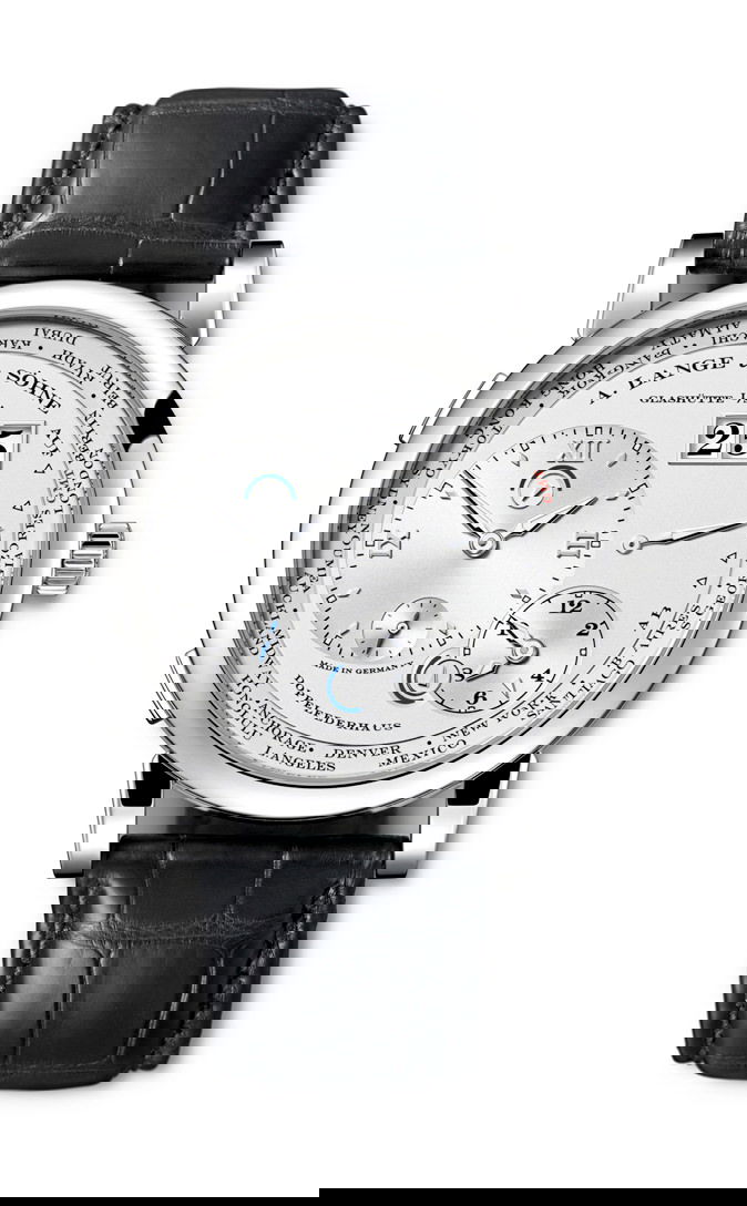 A. Lange & Söhne Lange 1 Time Zone luxury timepiece - detailed view