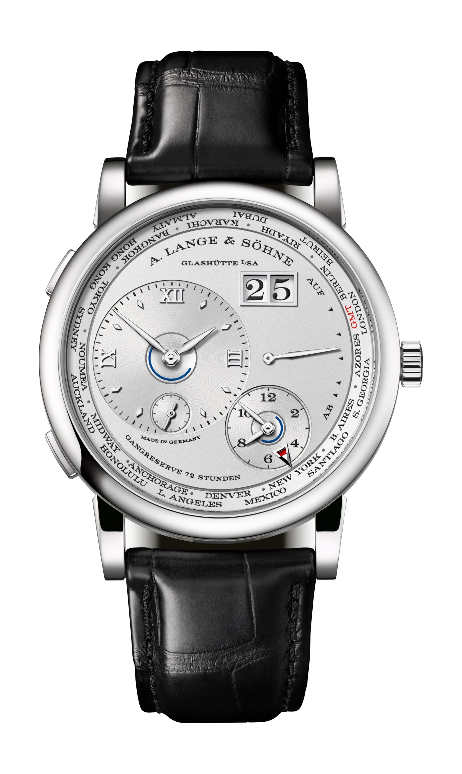 A. Lange & Söhne Lange 1 Time Zone luxury timepiece - detailed view