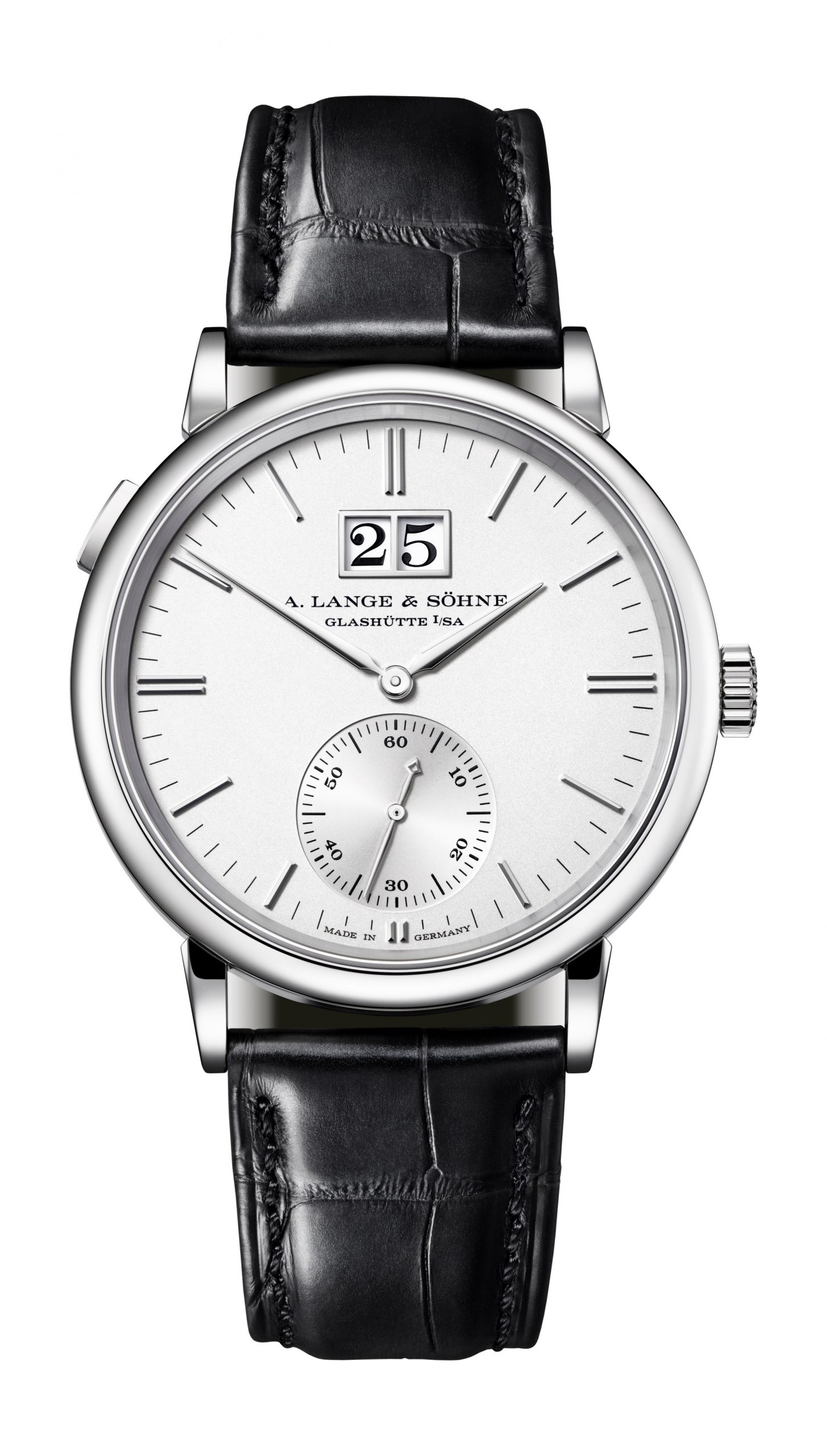 A. Lange & Söhne Saxonia Outsize Date luxury timepiece - detailed view