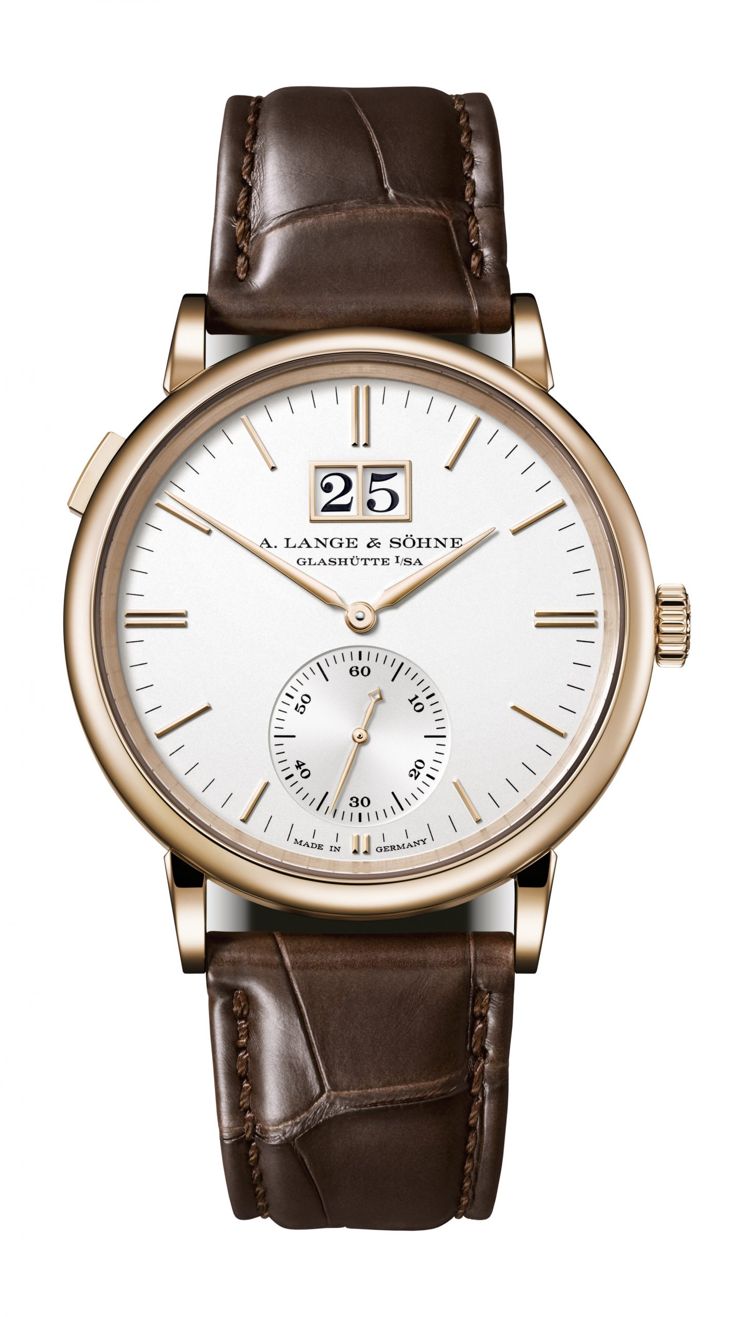 A. Lange & Söhne Saxonia Outsize Date luxury timepiece - detailed view