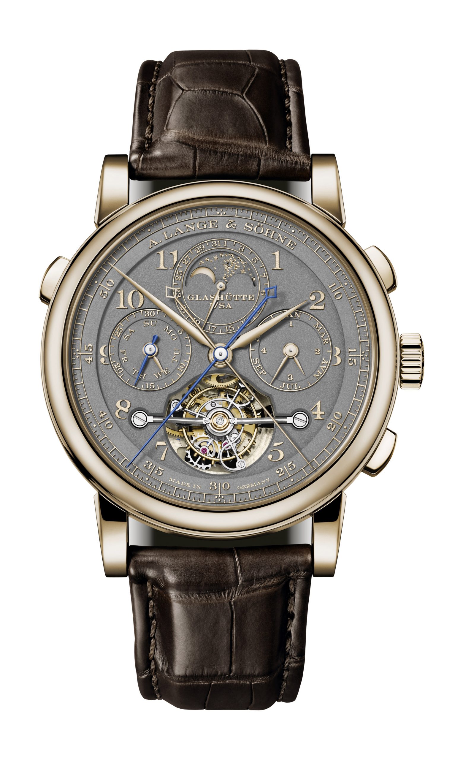 A. Lange & Söhne Tourbograph Perpetual Honeygold “Homage to F. A. Lange” luxury timepiece - detailed view