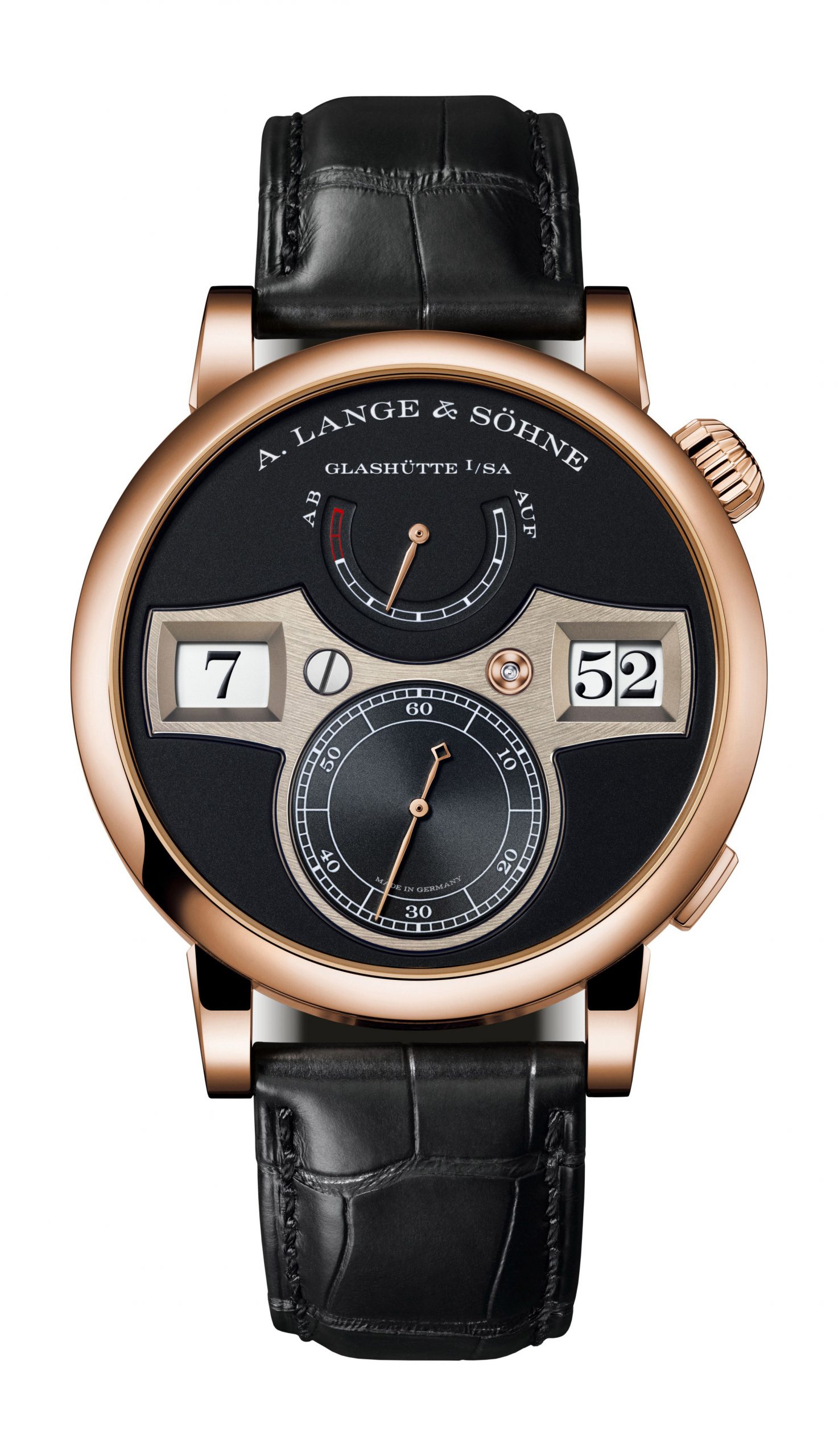 A. Lange & Söhne Zeitwerk luxury timepiece - detailed view