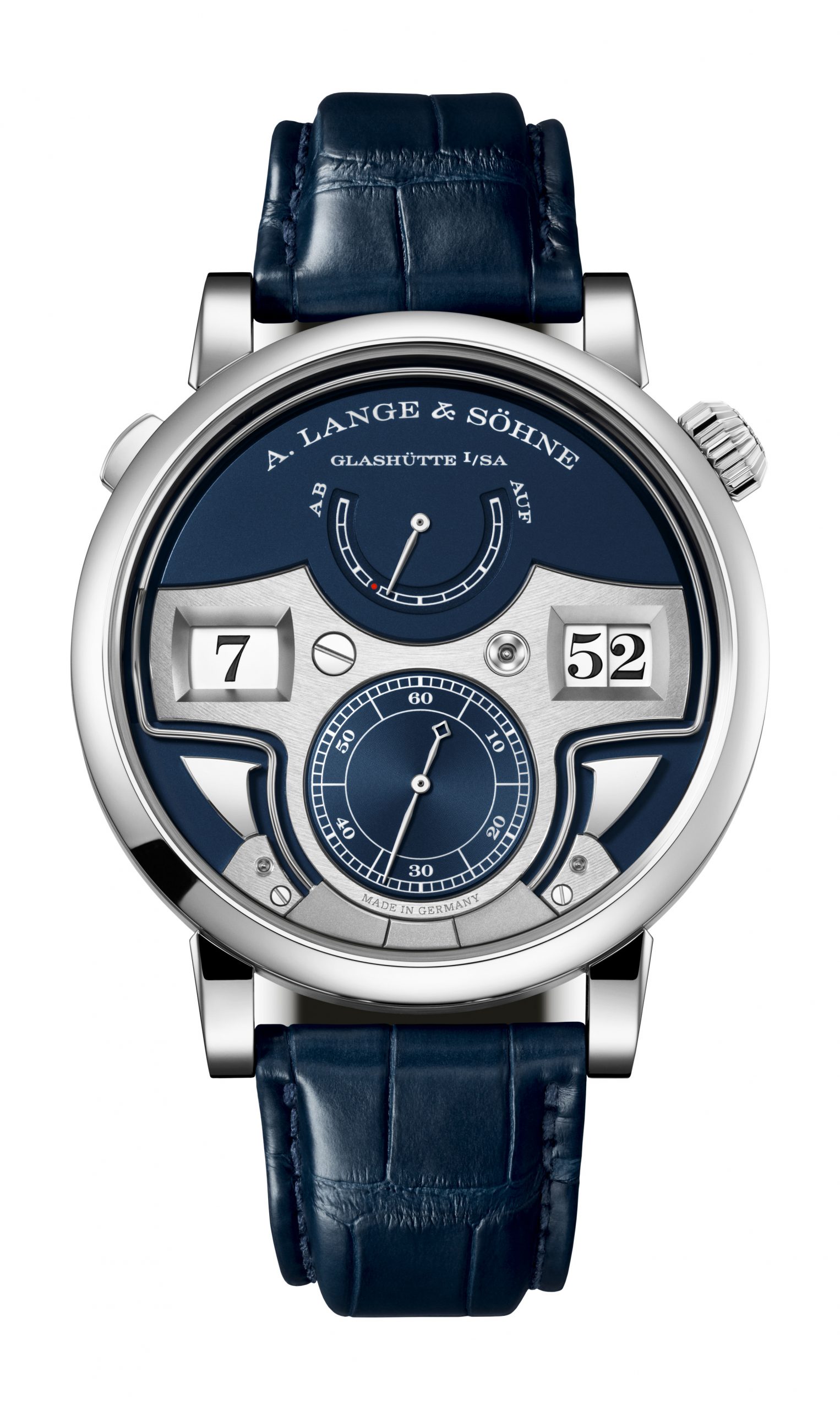 A. Lange & Söhne Zeitwerk Minute Repeater luxury timepiece - detailed view