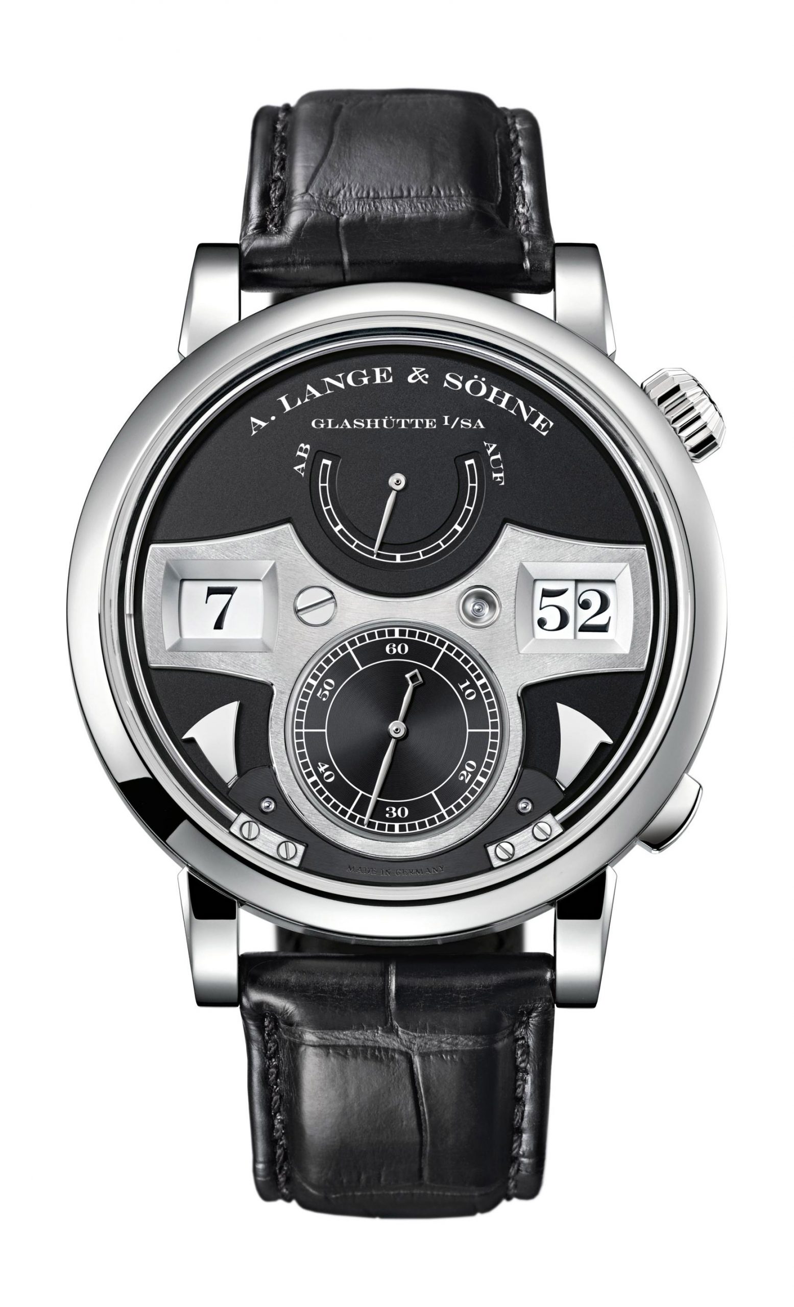 A. Lange & Söhne Zeitwerk Striking Time luxury timepiece - detailed view