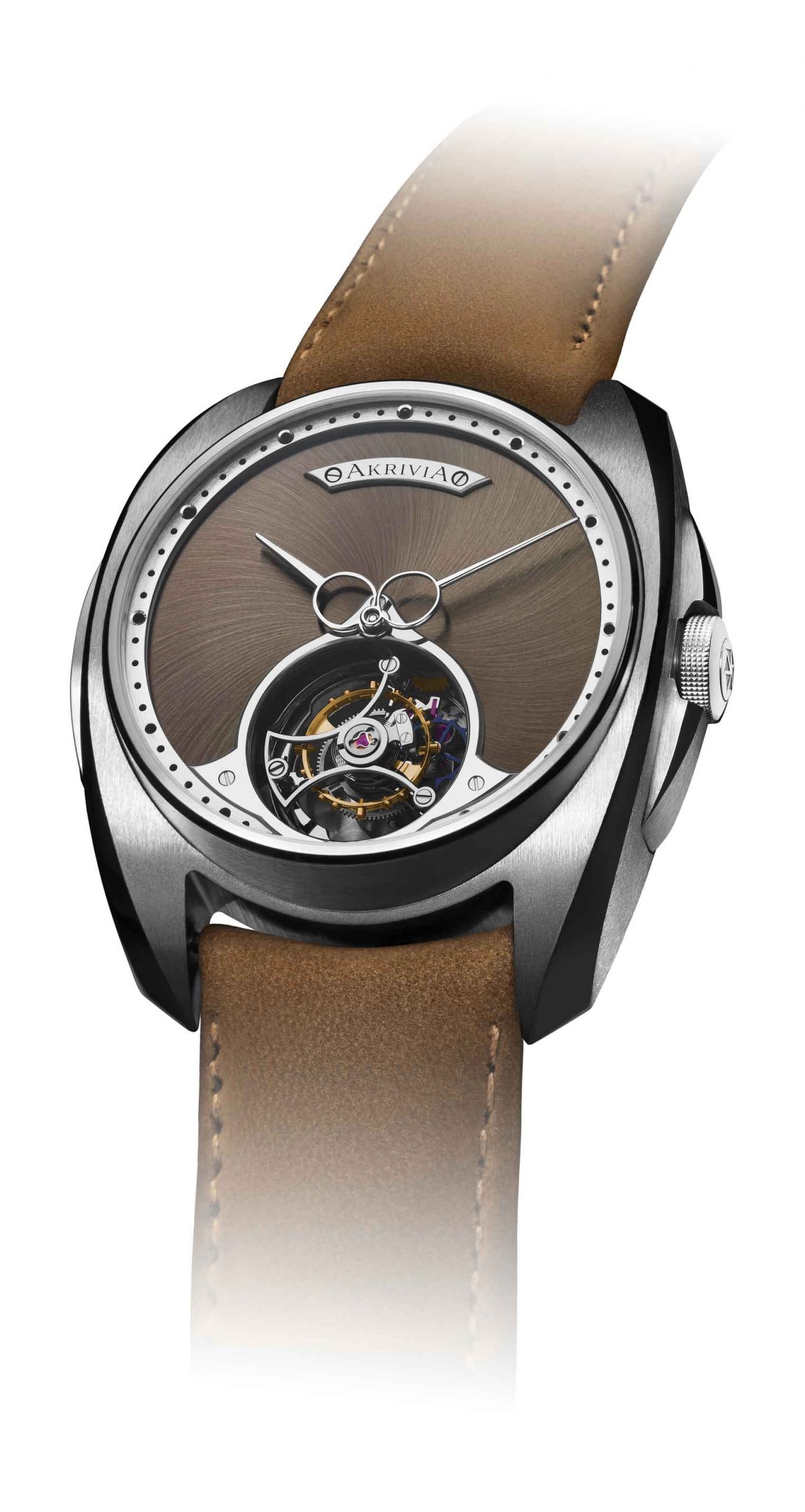 AKRIVIA AK02 Tourbillon Hour Minute luxury timepiece - detailed view