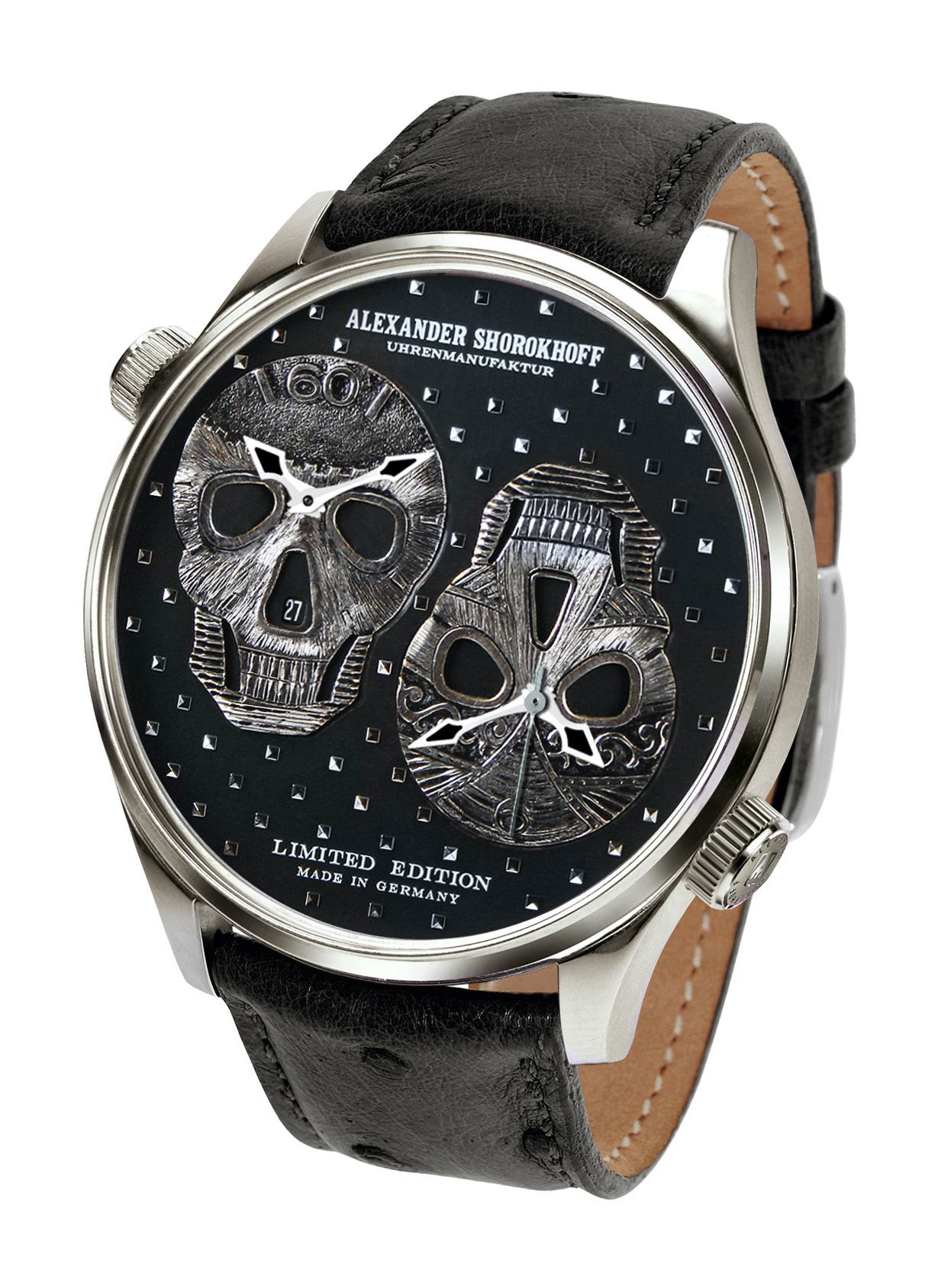 Alexander Shorokhoff Los Craneos luxury timepiece - detailed view