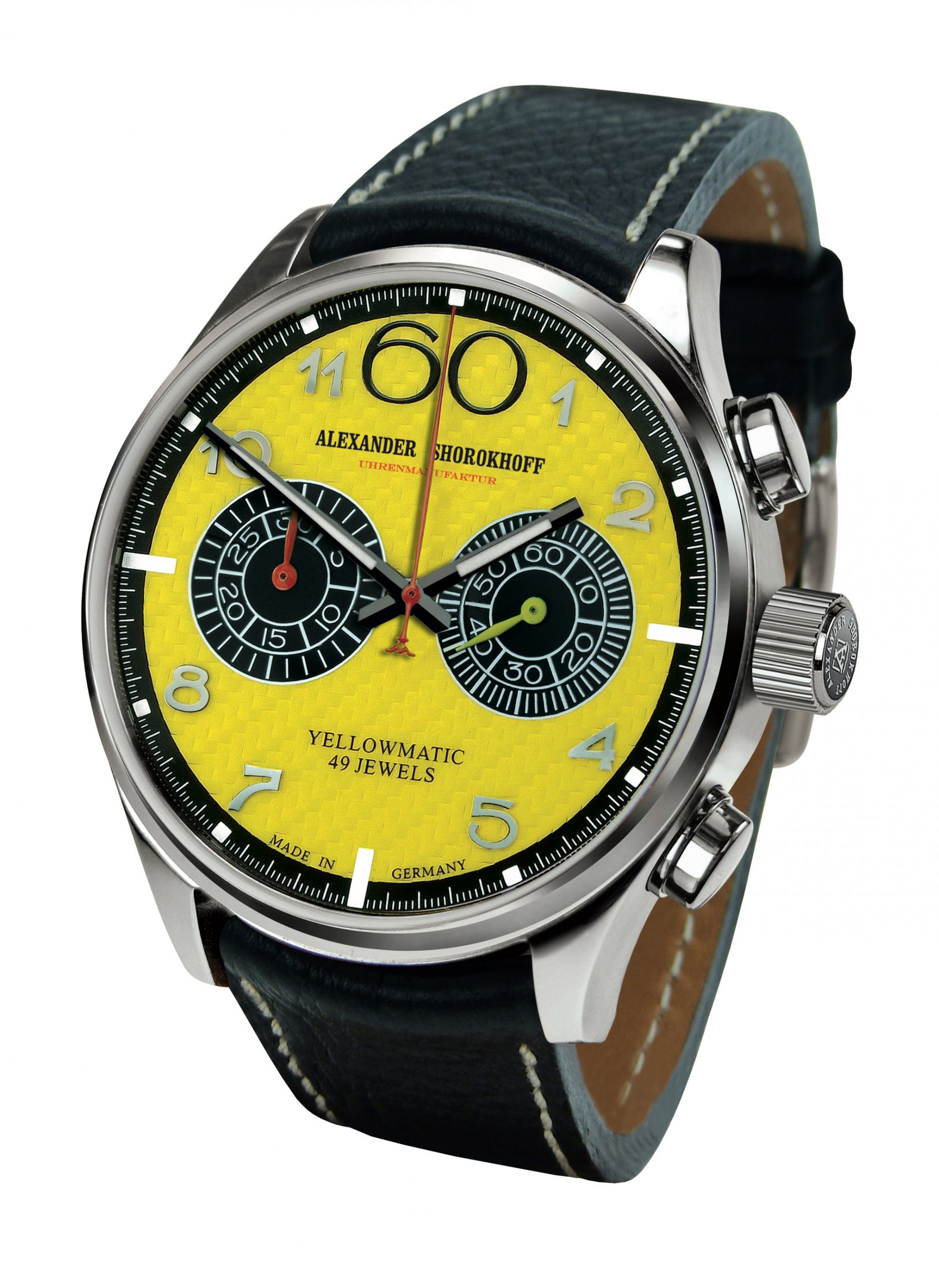 Alexander Shorokhoff Yellowmatic luxury timepiece - detailed view