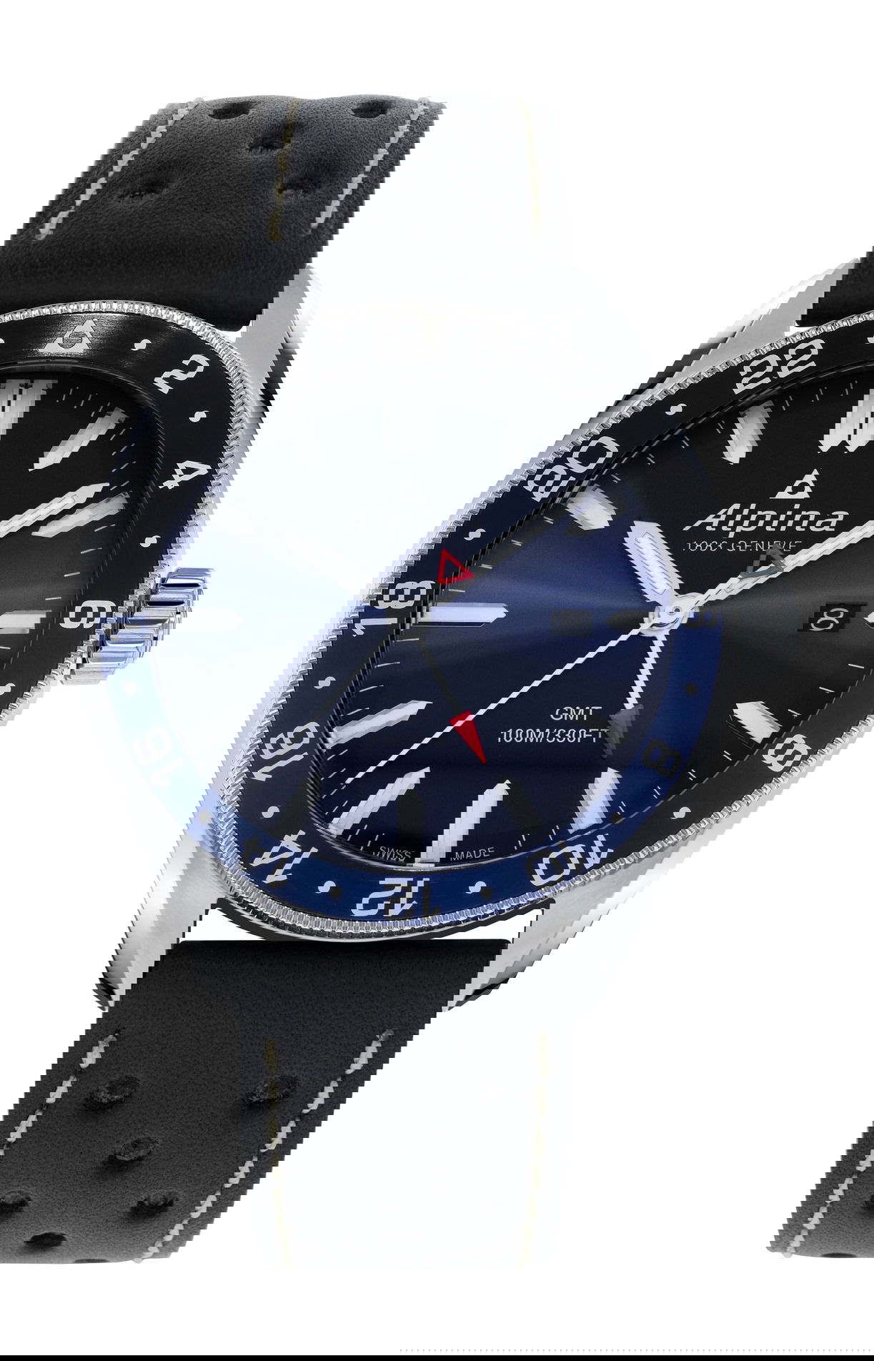 Alpina Alpiner Quartz GMT Navy Blue luxury timepiece - detailed view