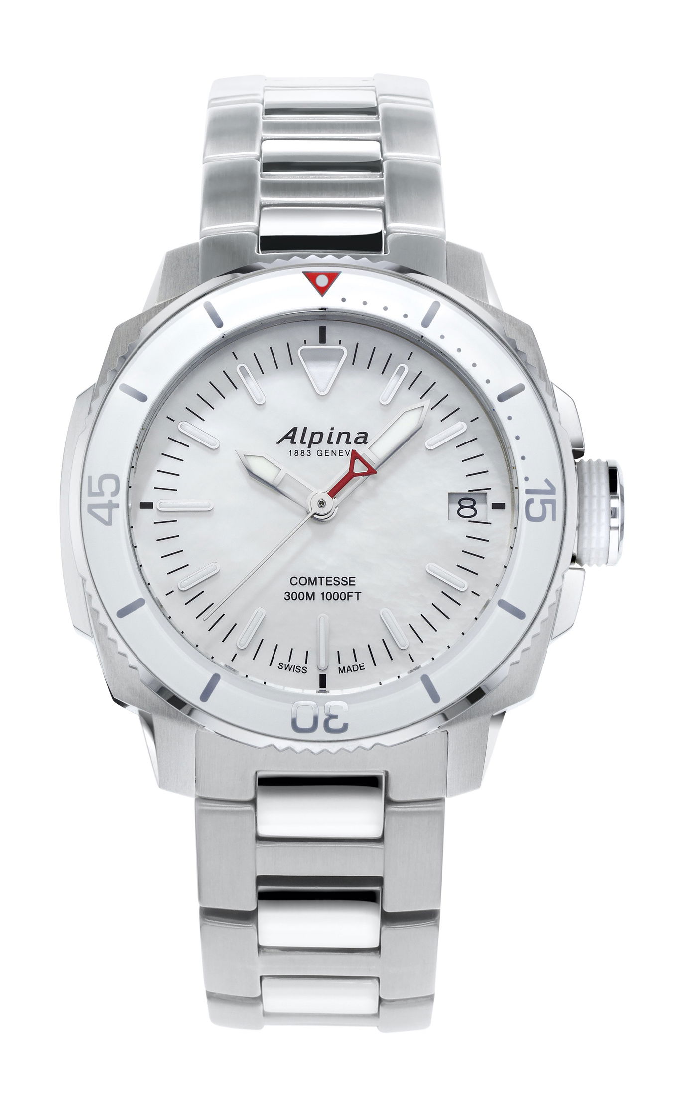 Alpina Seastrong Diver Comtesse Quartz luxury timepiece - detailed view
