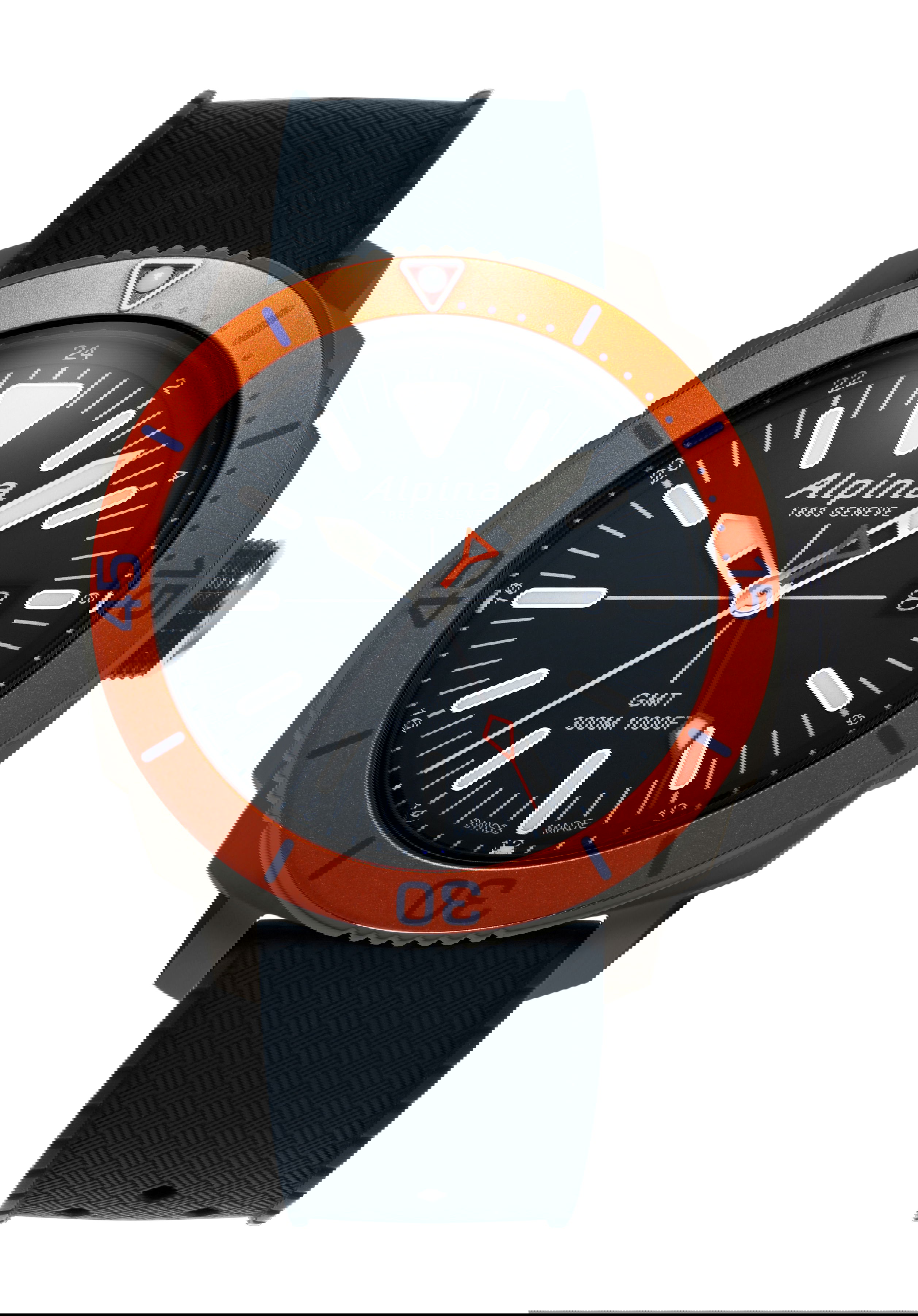 Alpina Seastrong Diver GMT luxury timepiece - detailed view