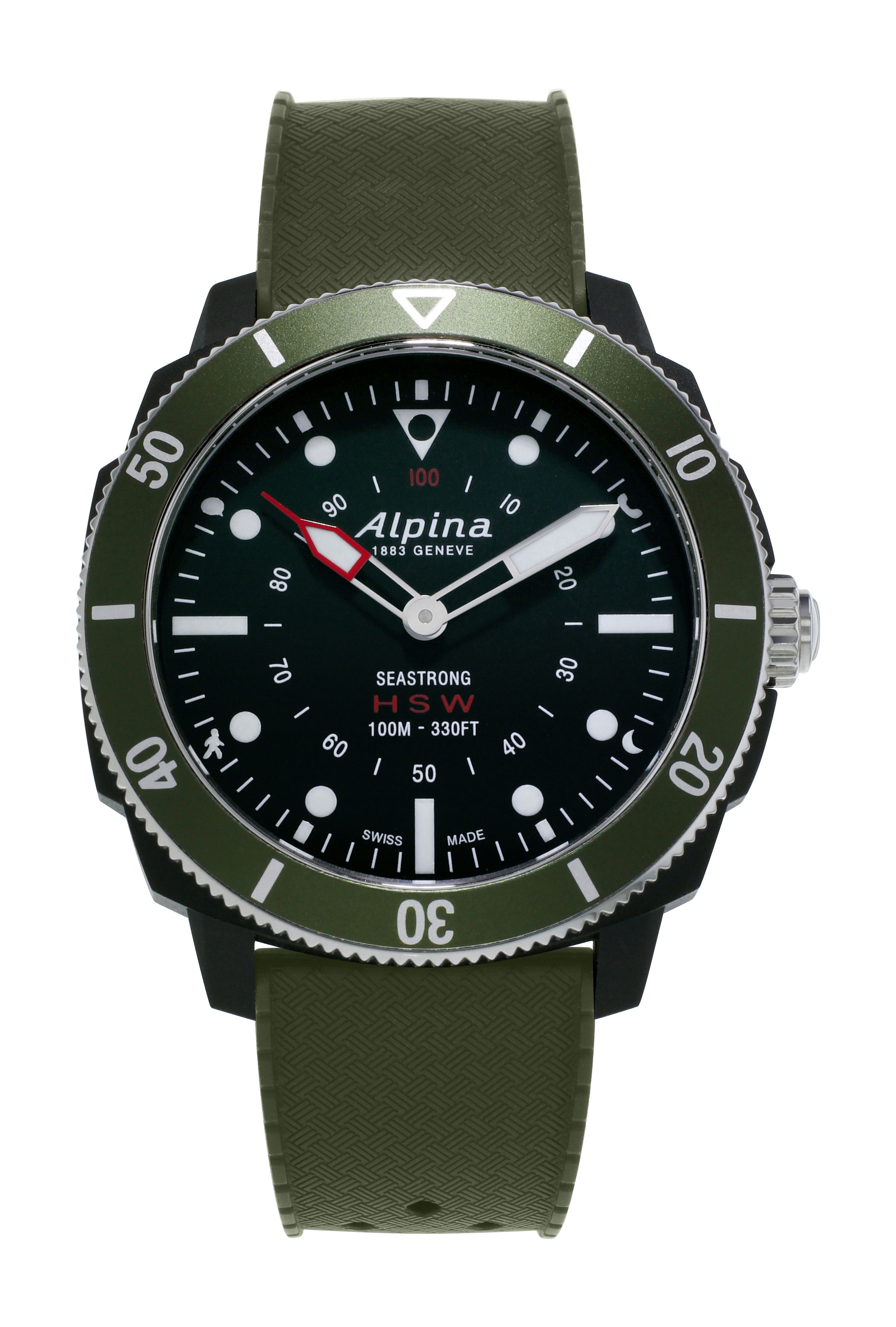 Alpina Seastrong Horological Smartwatch luxury timepiece - detailed view