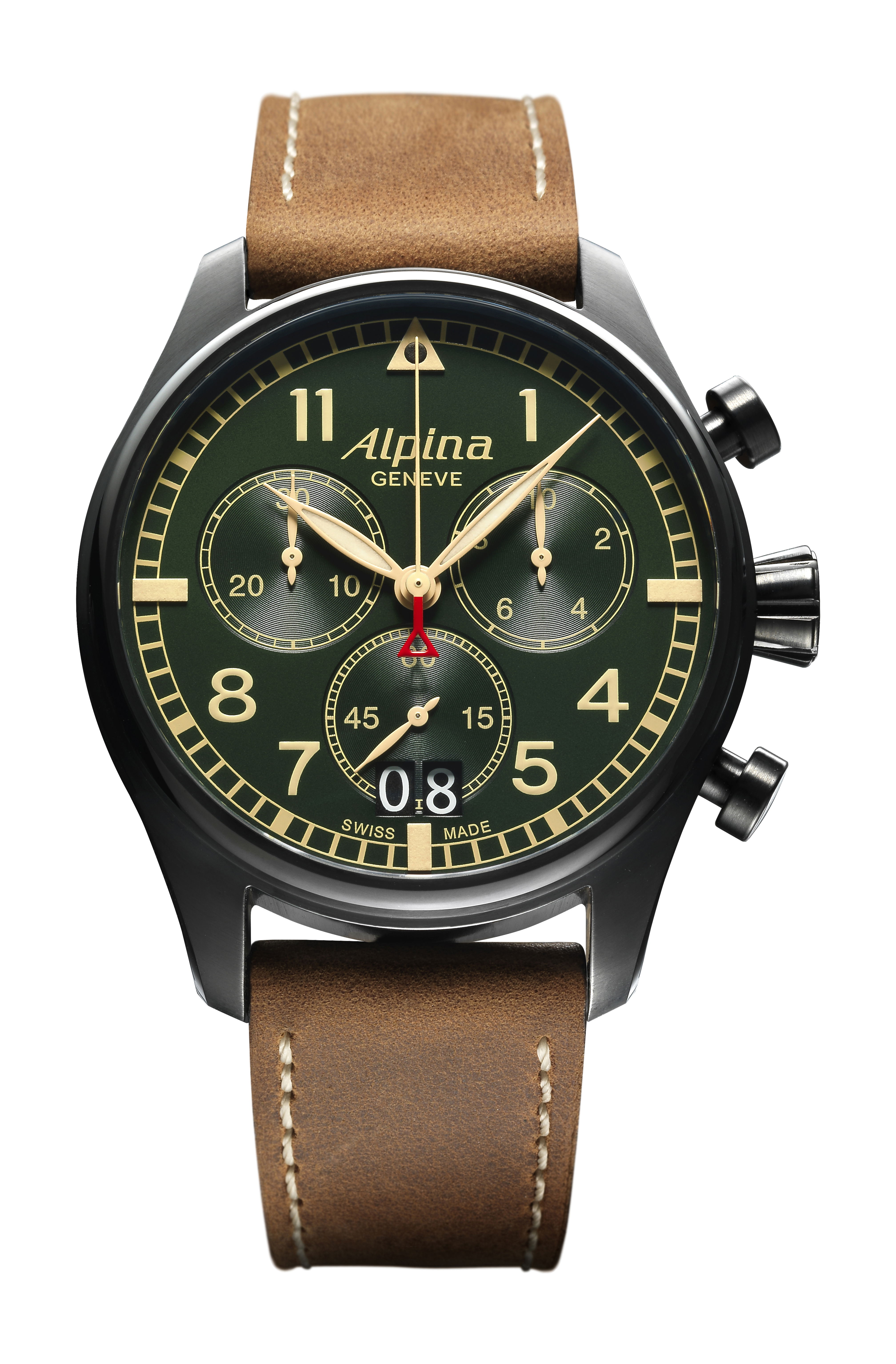 Alpina Startimer Pilot Big Date Chronograph luxury timepiece - detailed view