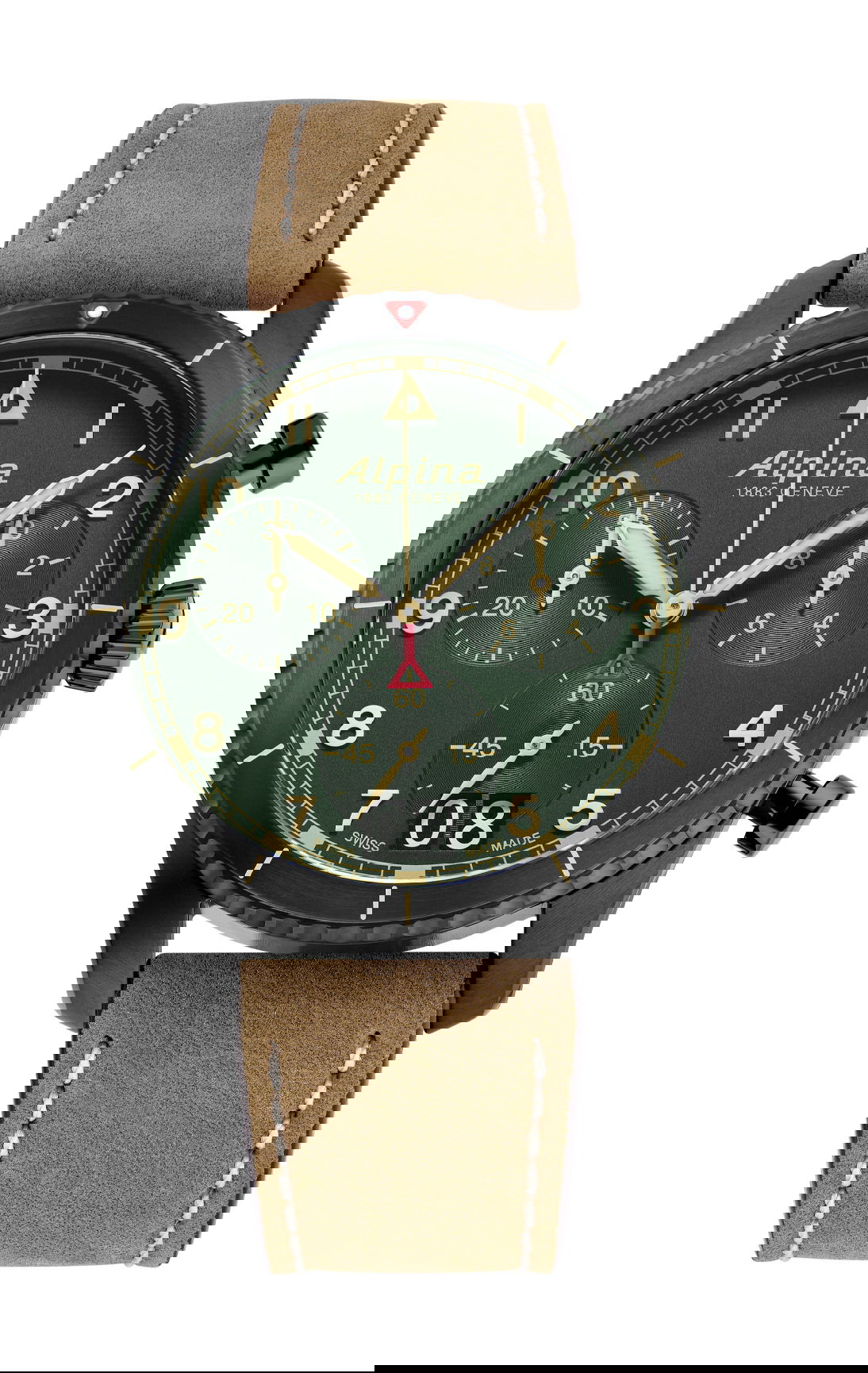 Alpina Startimer Pilot Quartz Chronograph Big Date Green luxury timepiece - detailed view