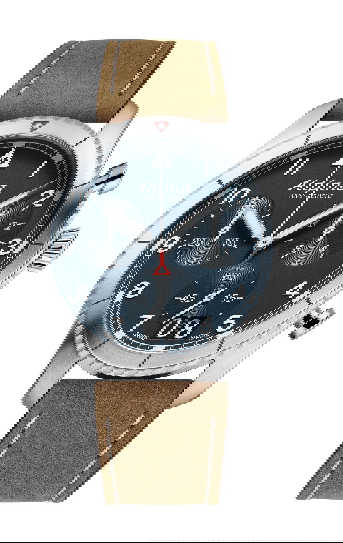 Alpina Startimer Pilot Quartz Chronograph Big Date Petroleum Blue luxury timepiece - detailed view