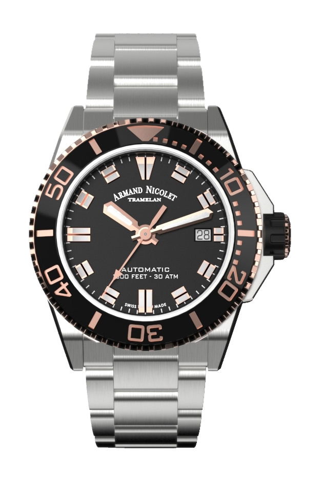 Armand Nicolet JS9-41 luxury timepiece - detailed view