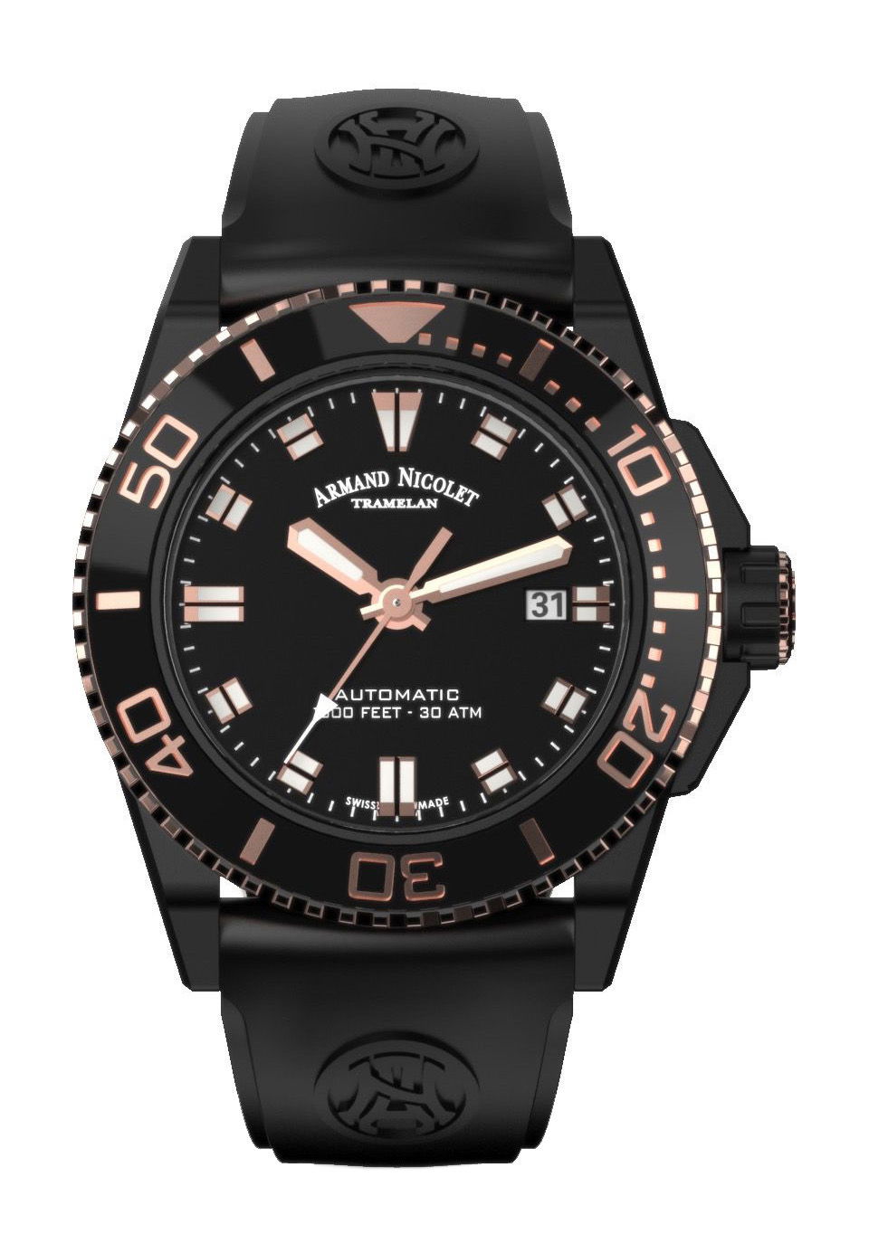 Armand Nicolet JS9-44 luxury timepiece - detailed view