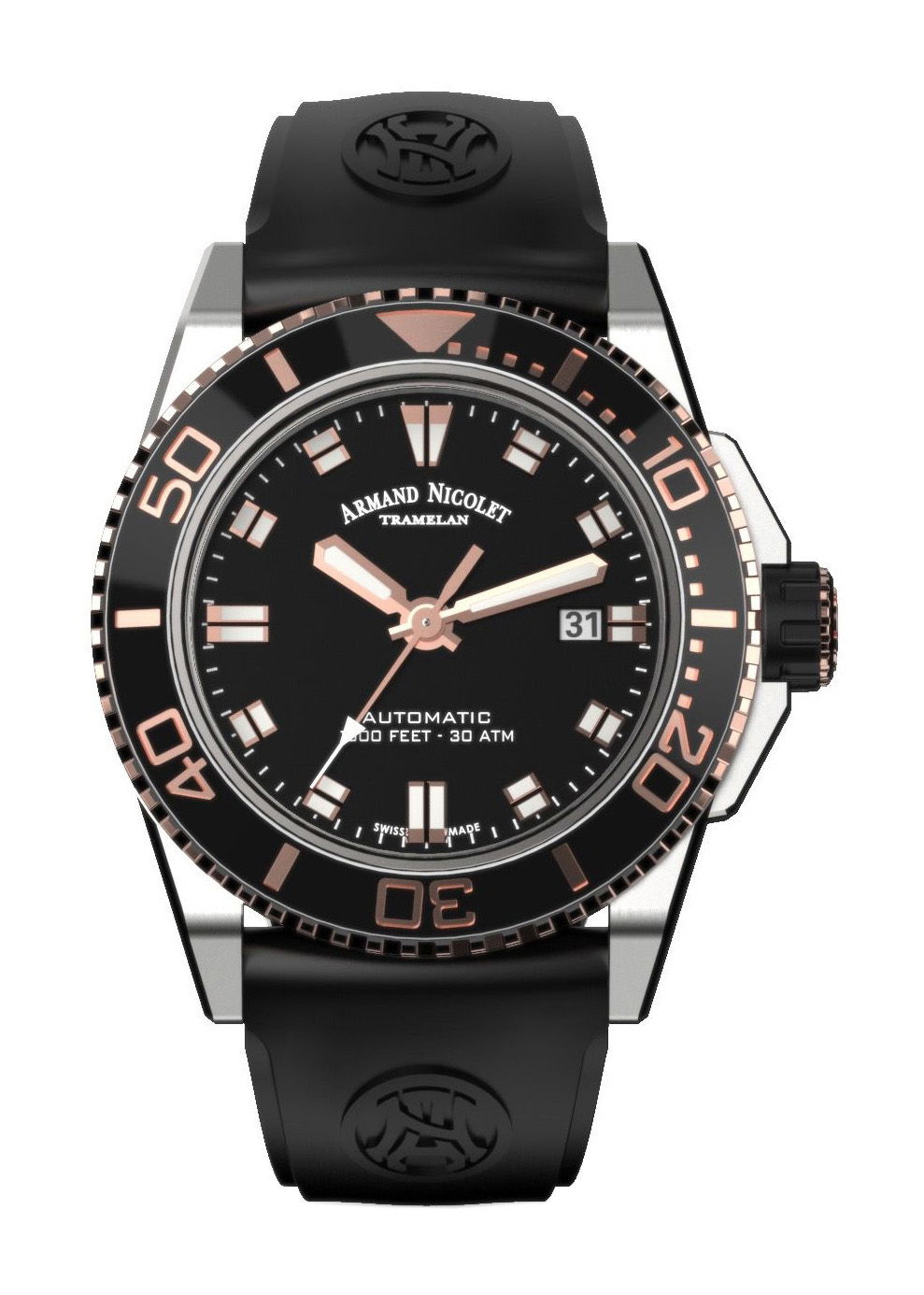 Armand Nicolet JS9-44 luxury timepiece - detailed view