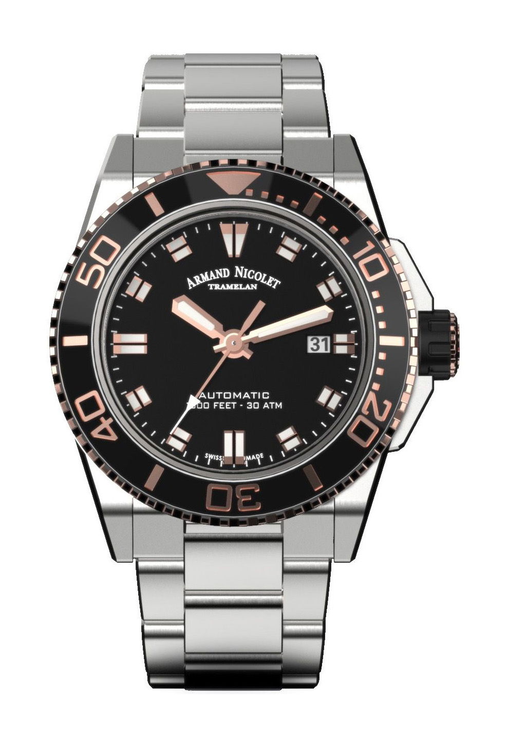 Armand Nicolet JS9-44 luxury timepiece - detailed view