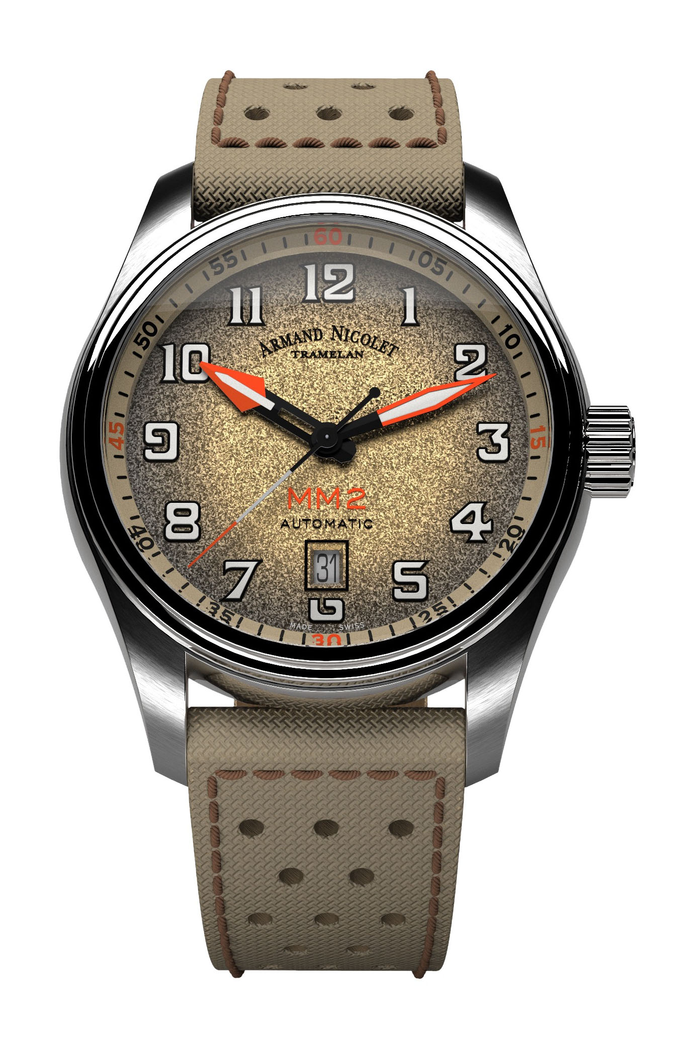 Armand Nicolet MM2 luxury timepiece - detailed view