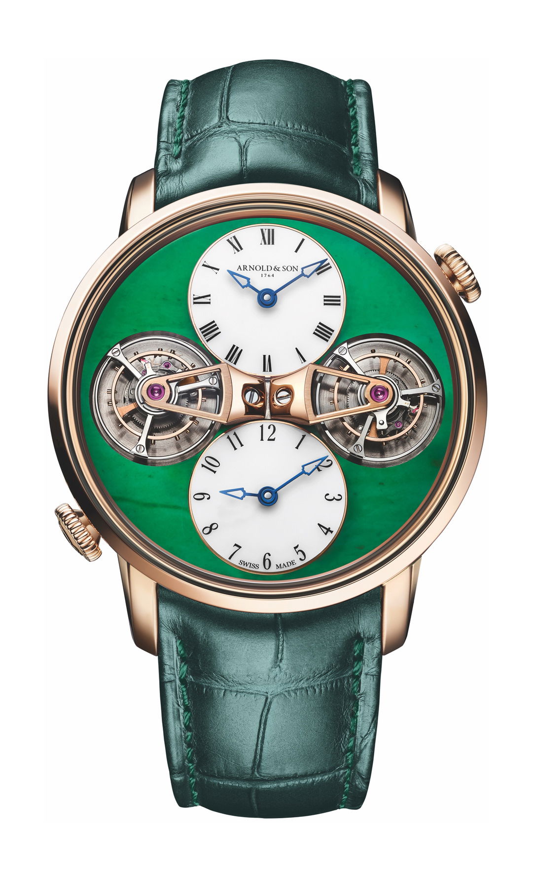 Arnold and Son Double Tourbillon Jade Red Gold watch