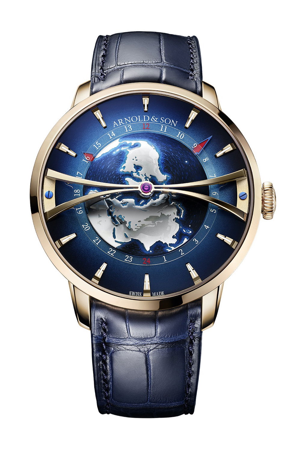 Arnold and Son Globetrotter Gold watch