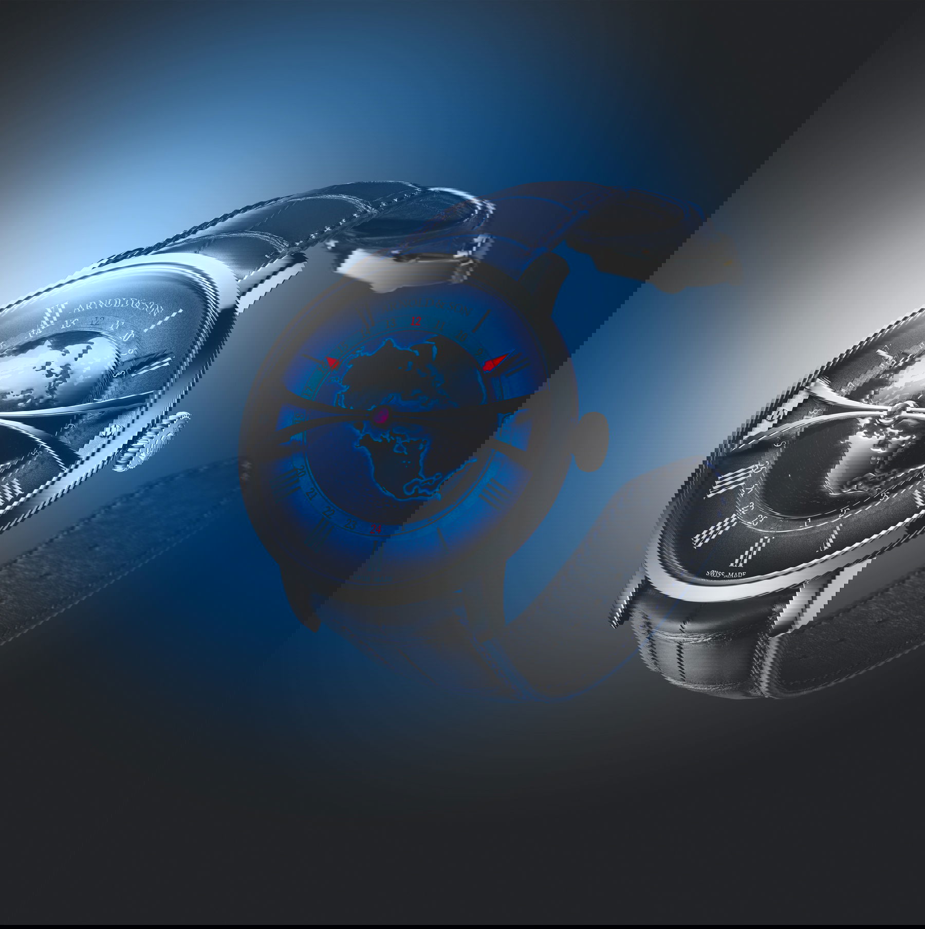 Arnold & Son Globetrotter Steel Blue - View 3