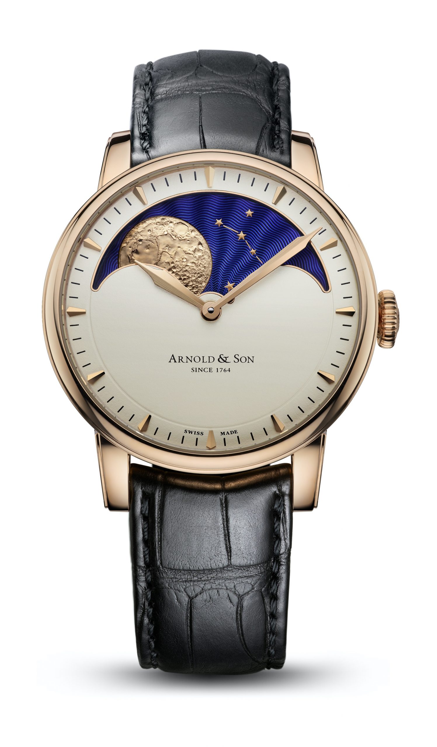 Arnold & Son Perpetual Moon Gold Cream luxury timepiece - detailed view