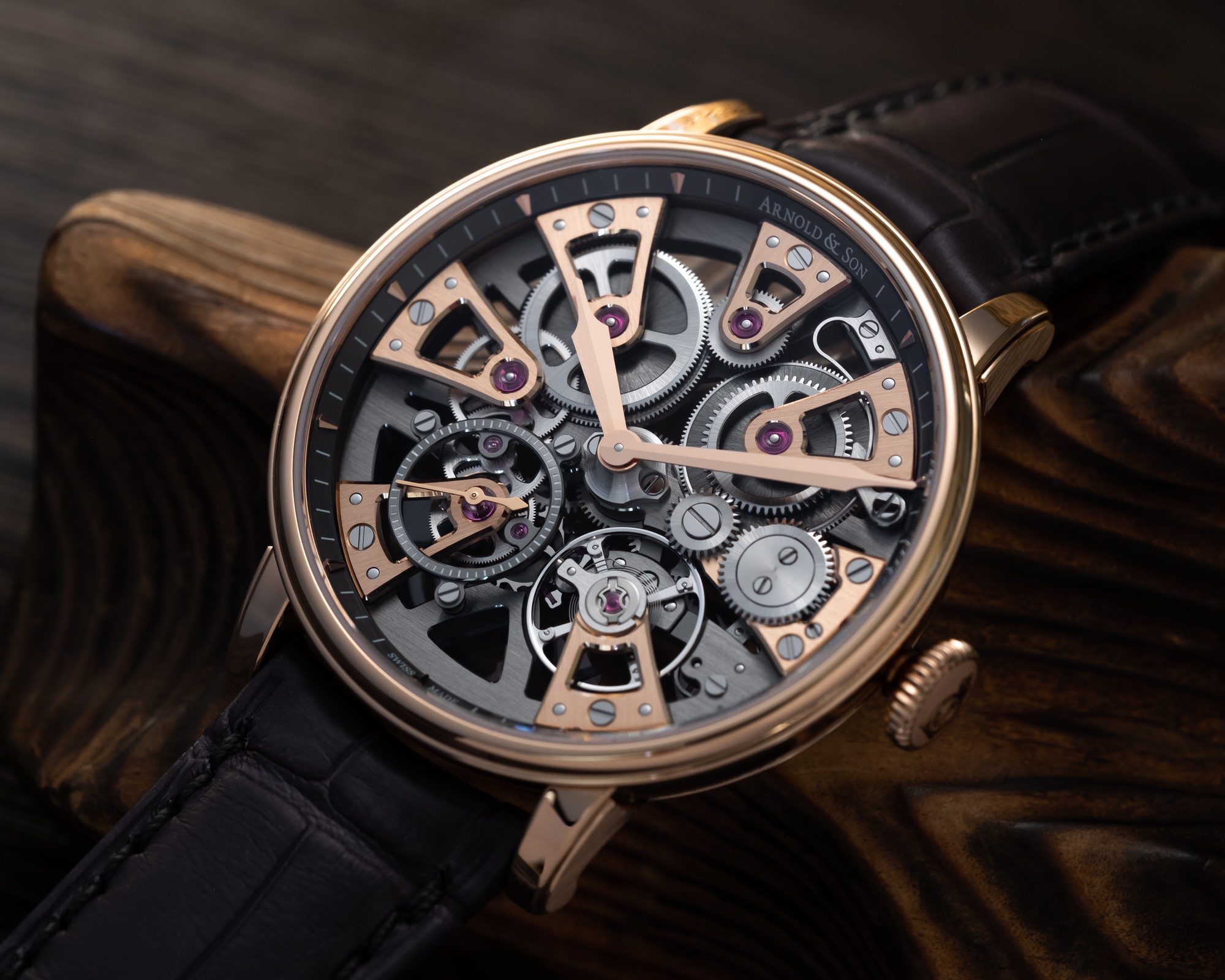 Arnold & Son Nebula 38 Red Gold - View 3