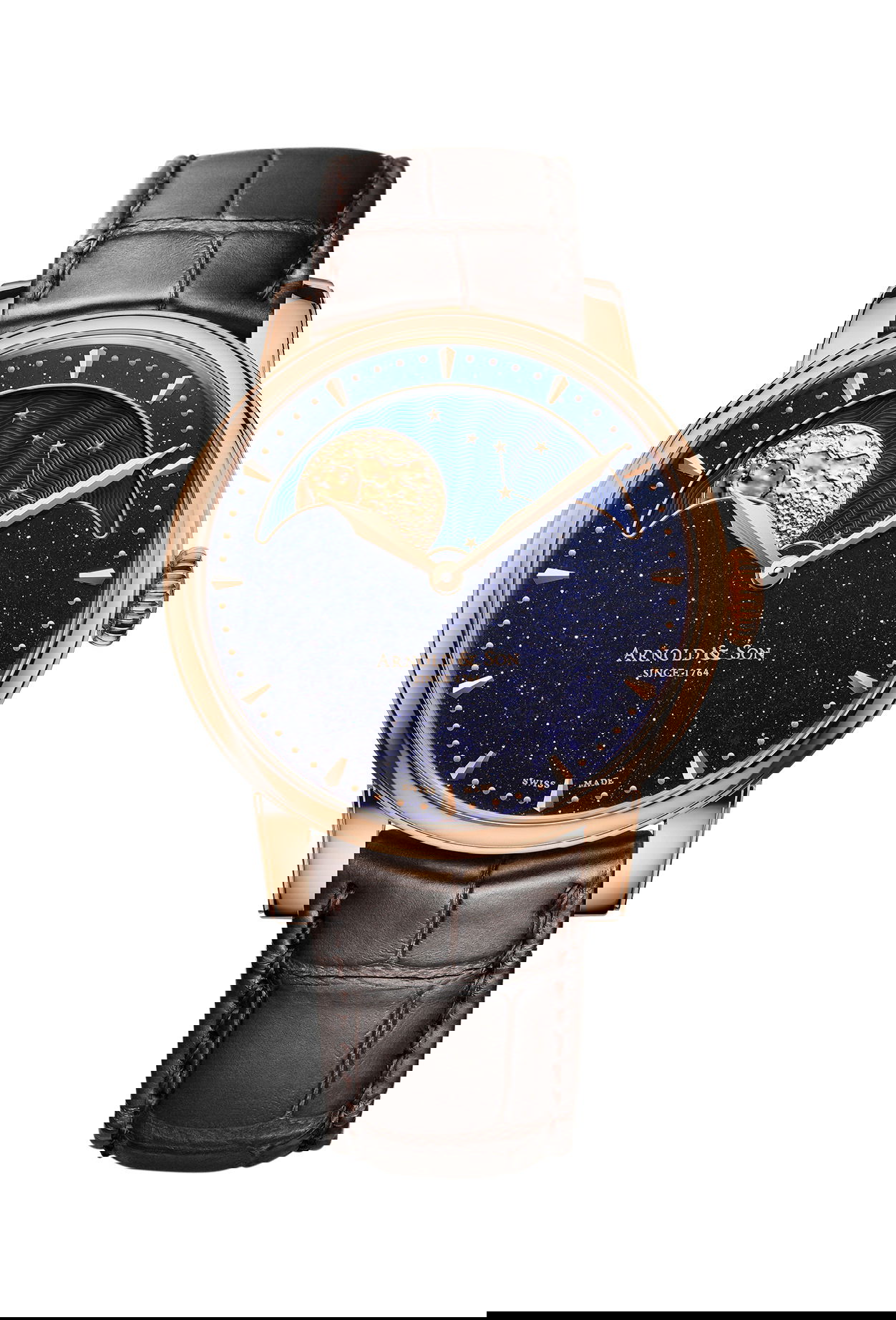 Arnold & Son Perpetual Moon Gold Aventurine luxury timepiece - detailed view