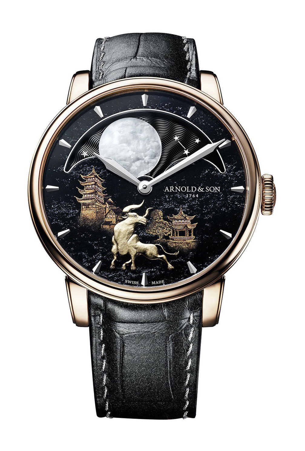 Arnold & Son Perpetual Moon “Year of the Ox” luxury timepiece - detailed view
