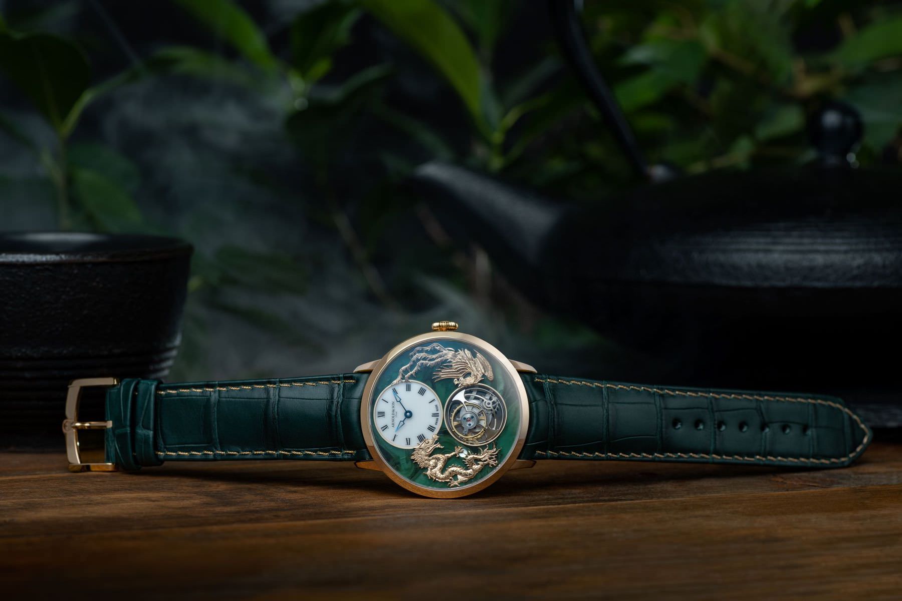 Arnold & Son Ultrathin Tourbillon Red Gold Dragon & Phoenix Verdite - View 2