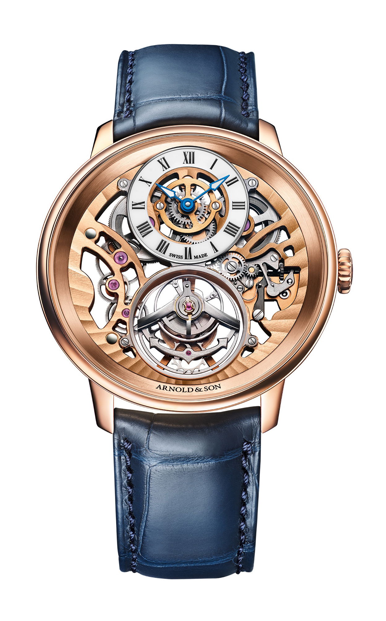 Arnold & Son Ultrathin Tourbillon Skeleton Red Gold luxury timepiece - detailed view