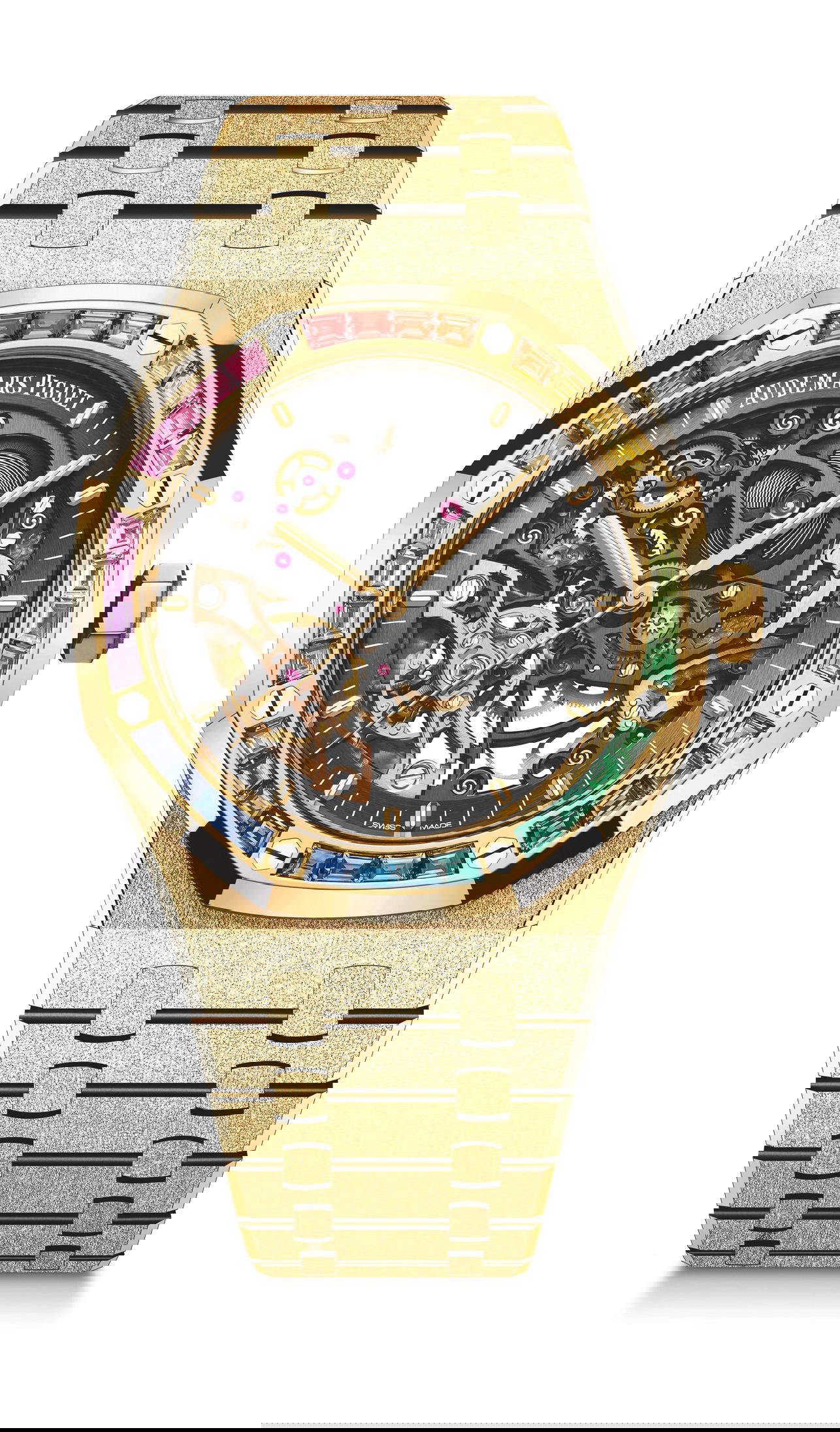 Audemars Piguet Royal Oak Frosted Gold Double Balance Wheel Openworked luxury timepiece - detailed view