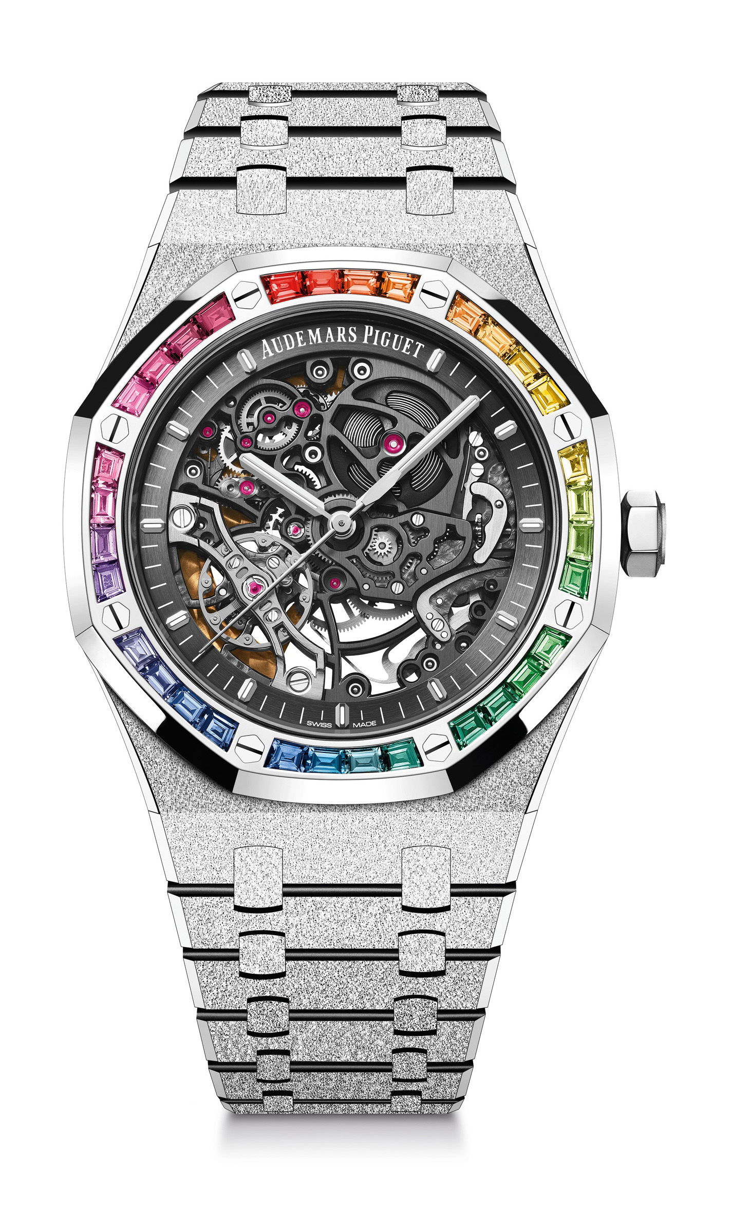 Audemars Piguet Royal Oak Frosted Gold Double Balance Wheel Openworked luxury timepiece - detailed view