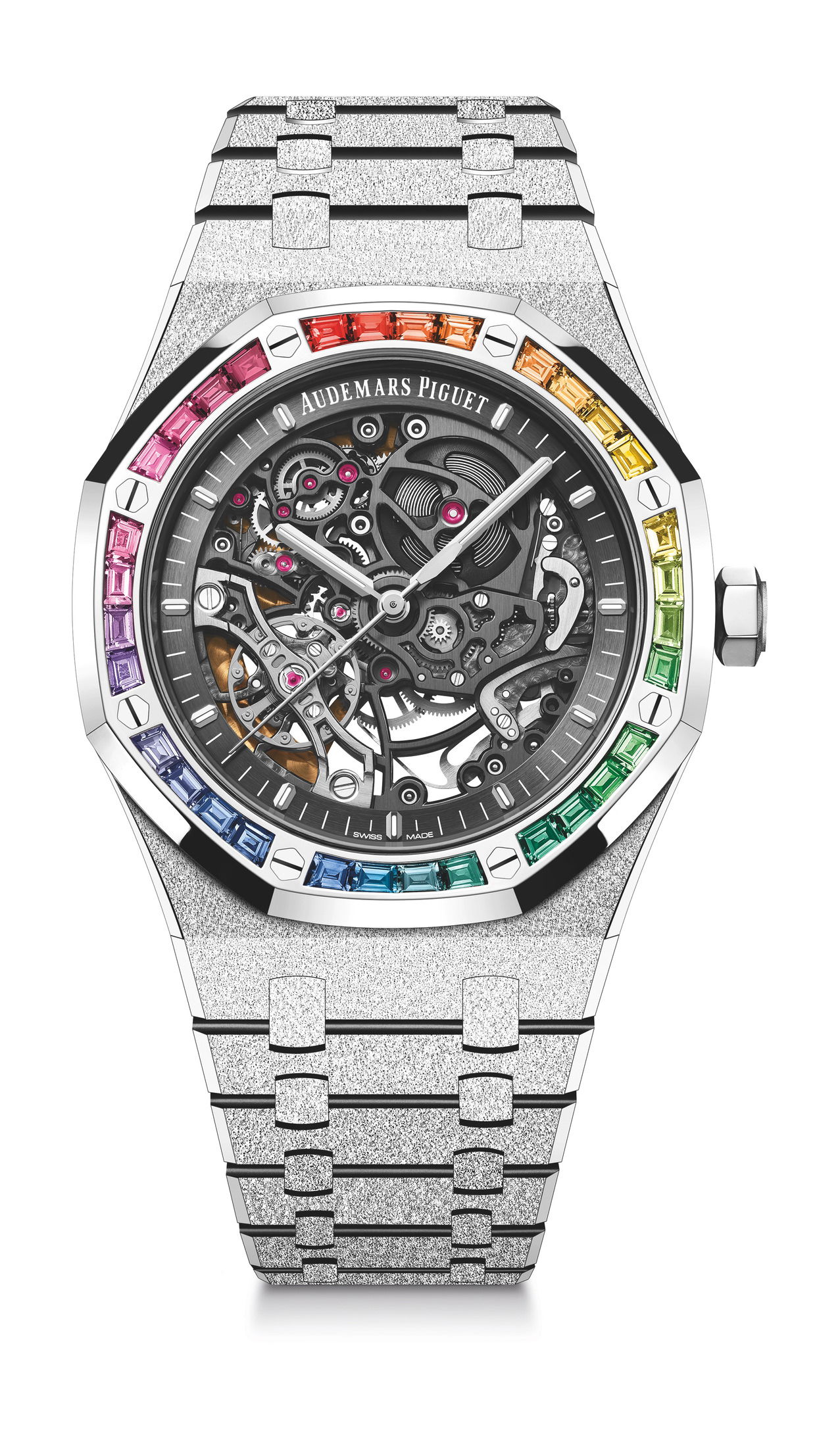 Audemars Piguet Royal Oak Frosted Gold Double Balance Wheel Openworked luxury timepiece - detailed view