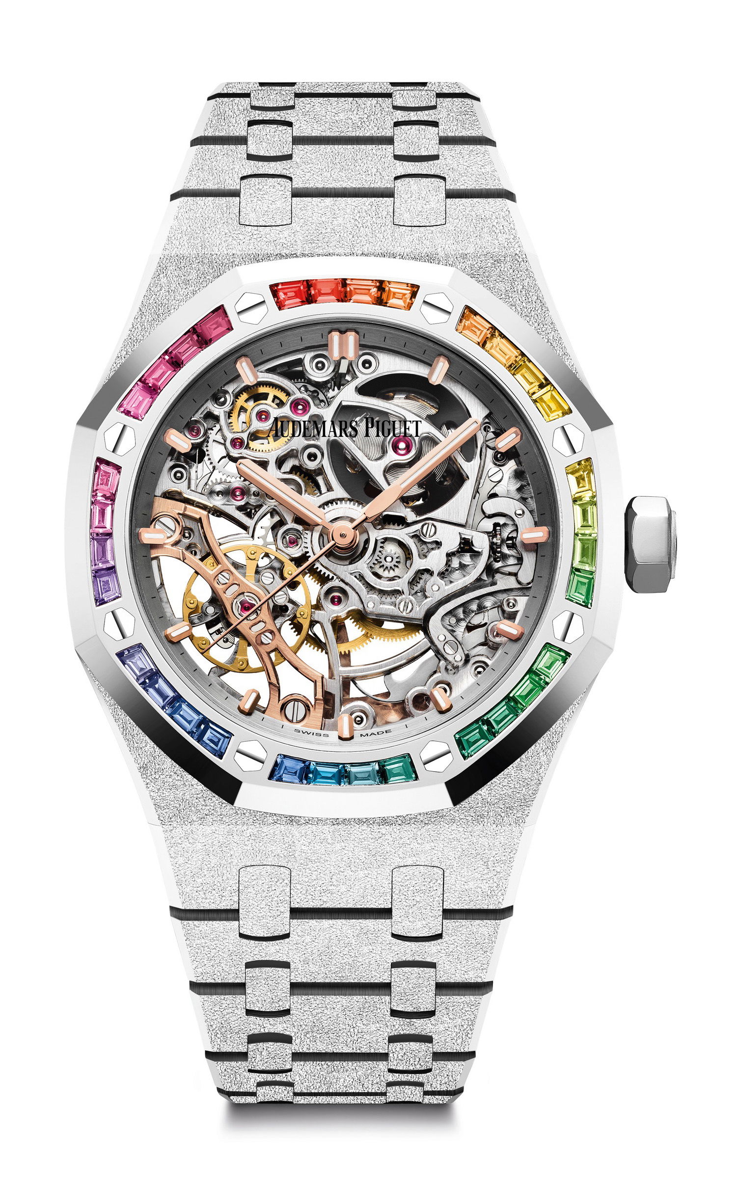 Audemars Piguet Royal Oak Frosted Gold Double Balance Wheel Openworked luxury timepiece - detailed view