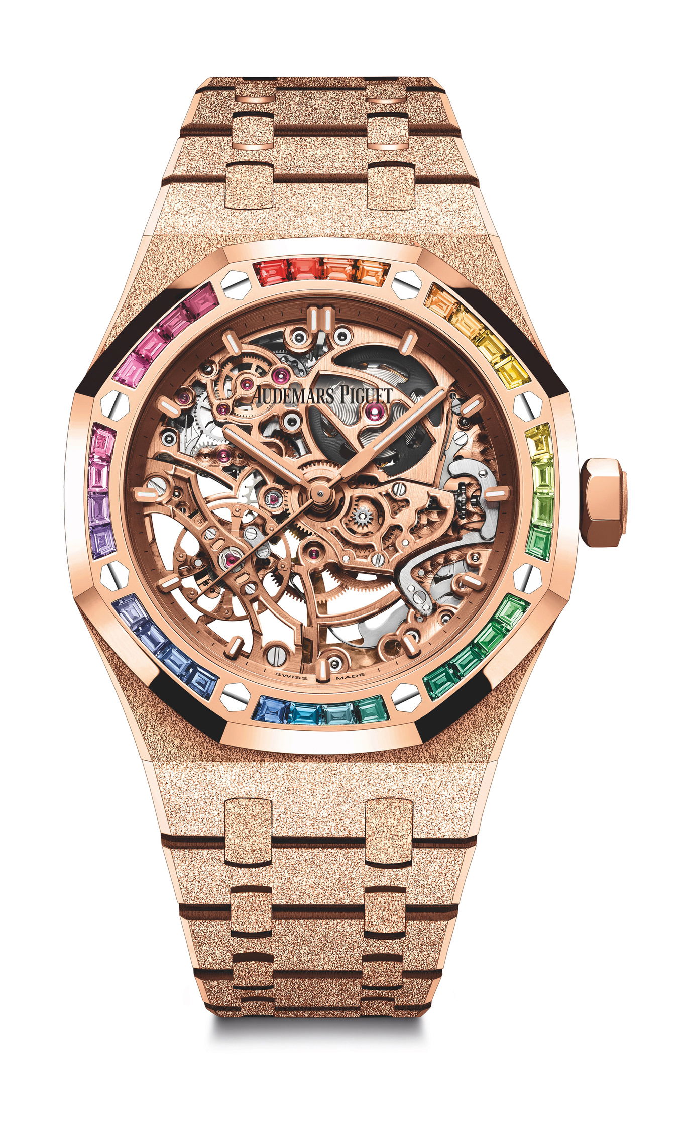 Audemars Piguet Royal Oak Frosted Gold Double Balance Wheel Openworked luxury timepiece - detailed view