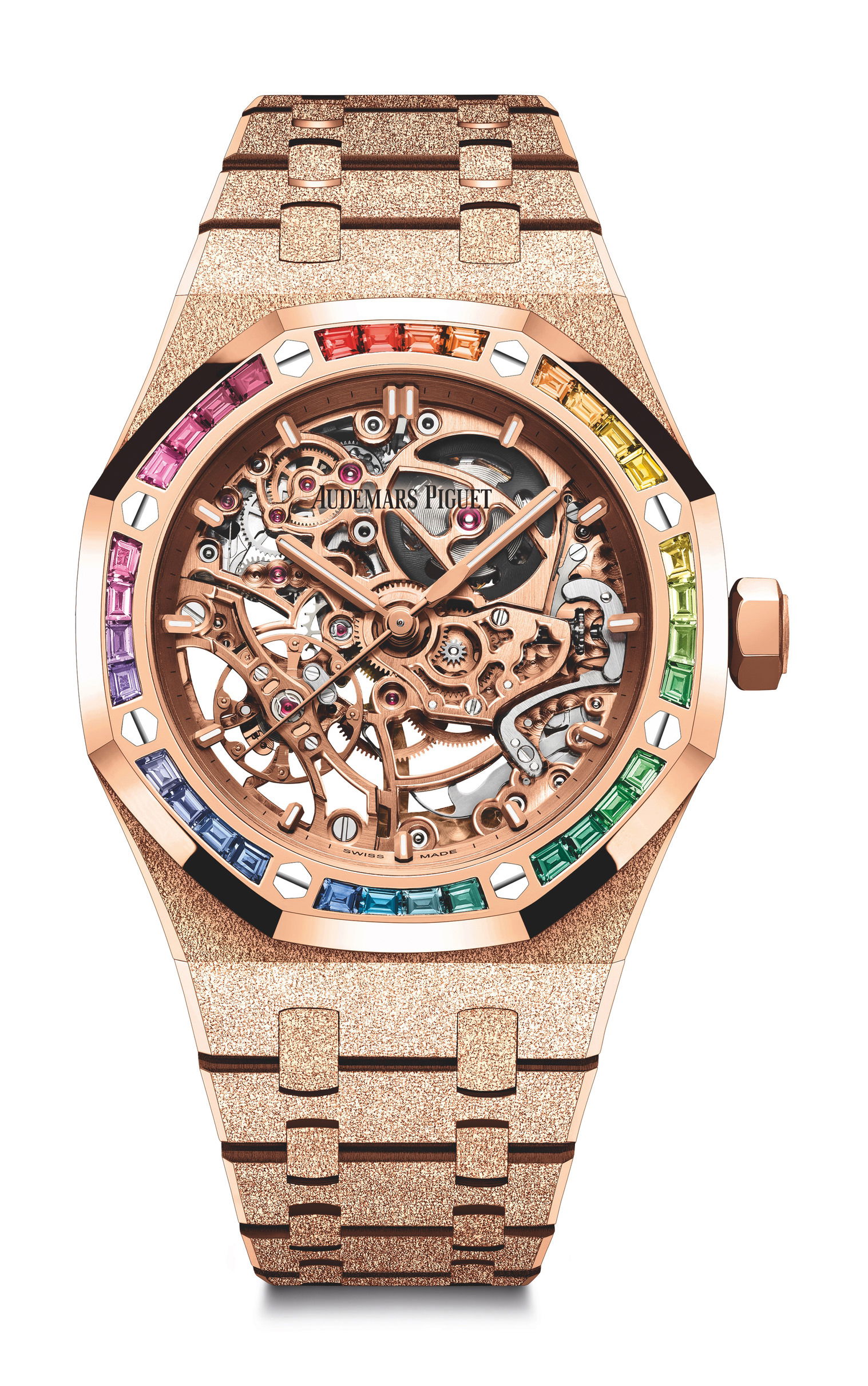 Audemars Piguet Royal Oak Frosted Gold Double Balance Wheel Openworked luxury timepiece - detailed view