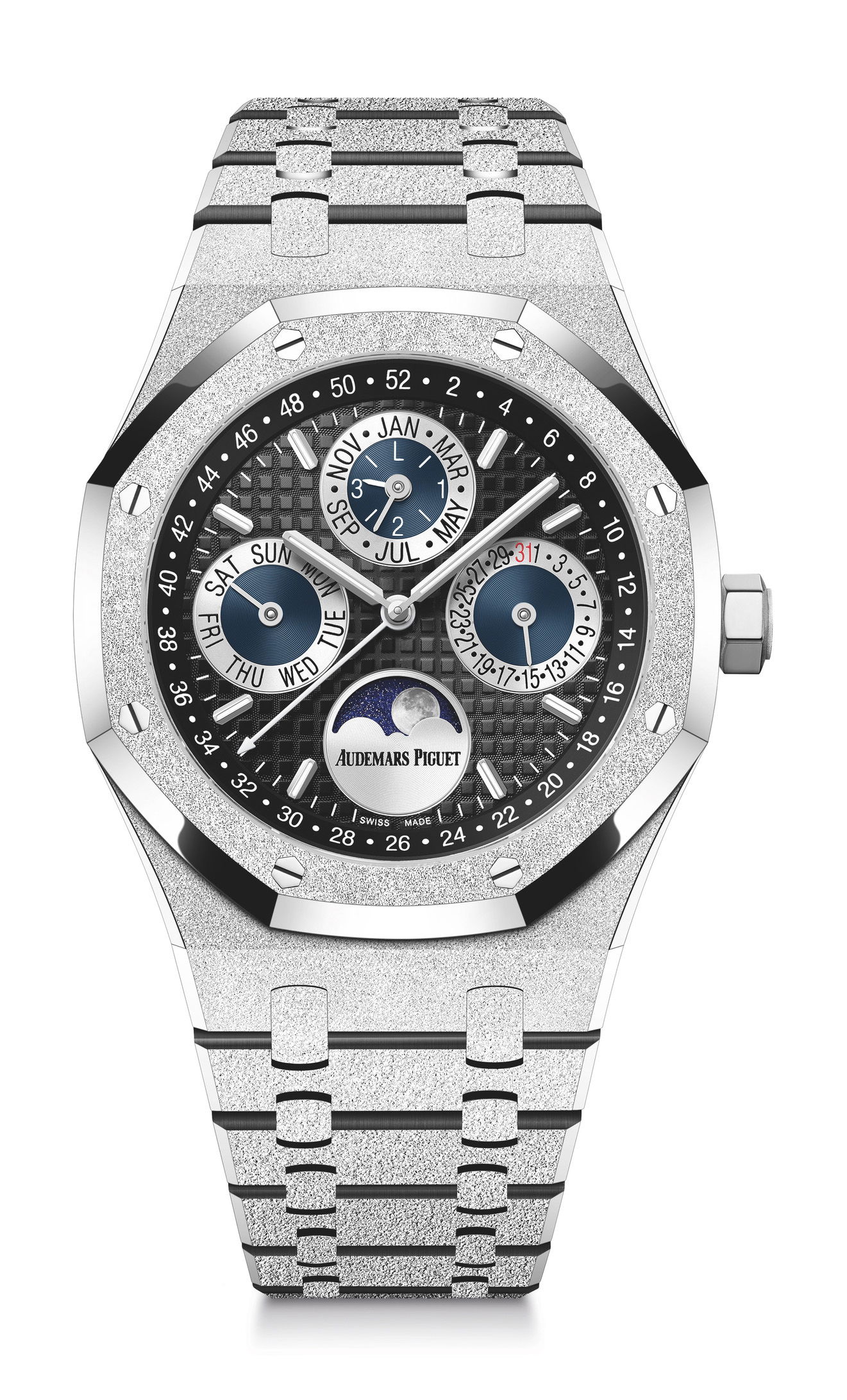 Audemars Piguet Royal Oak Frosted Gold Perpetual Calendar luxury timepiece - detailed view