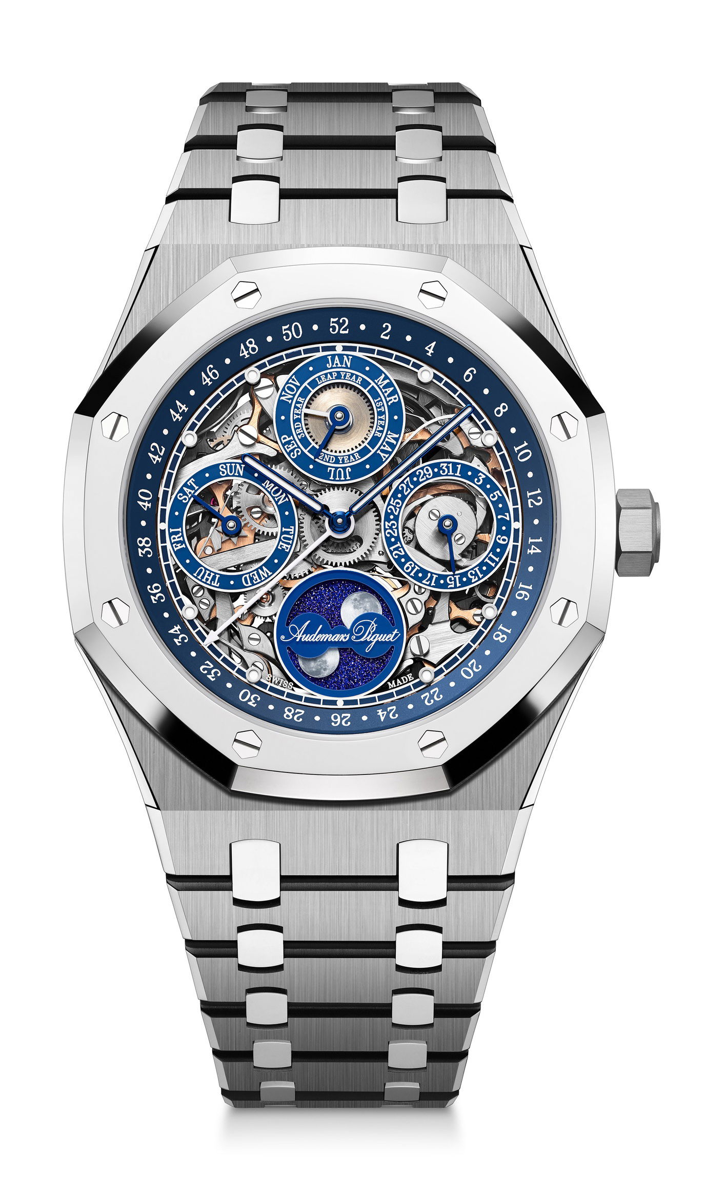 Audemars Piguet Royal Oak Perpetual Calendar “150th Anniversary” Openworked 41 luxury timepiece - detailed view