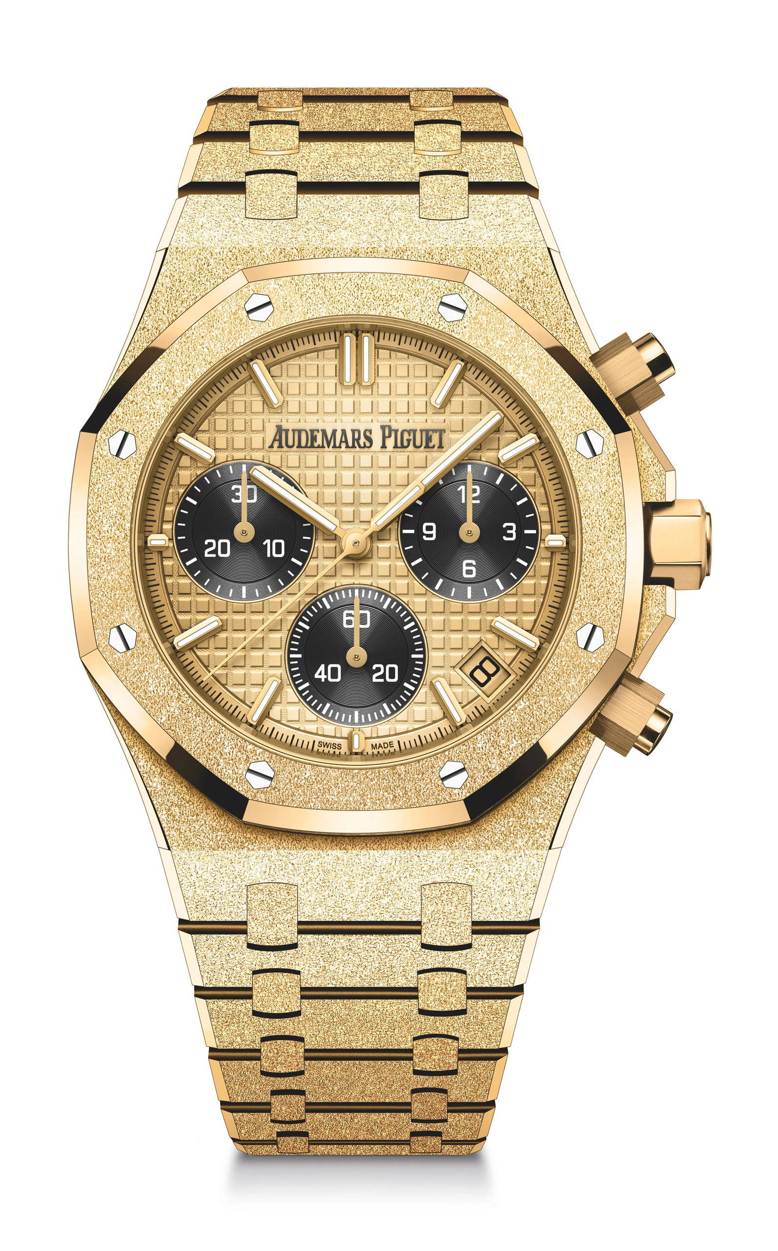 Audemars Piguet Royal Oak Selfwinding Chronograph Frosted Gold luxury timepiece - detailed view
