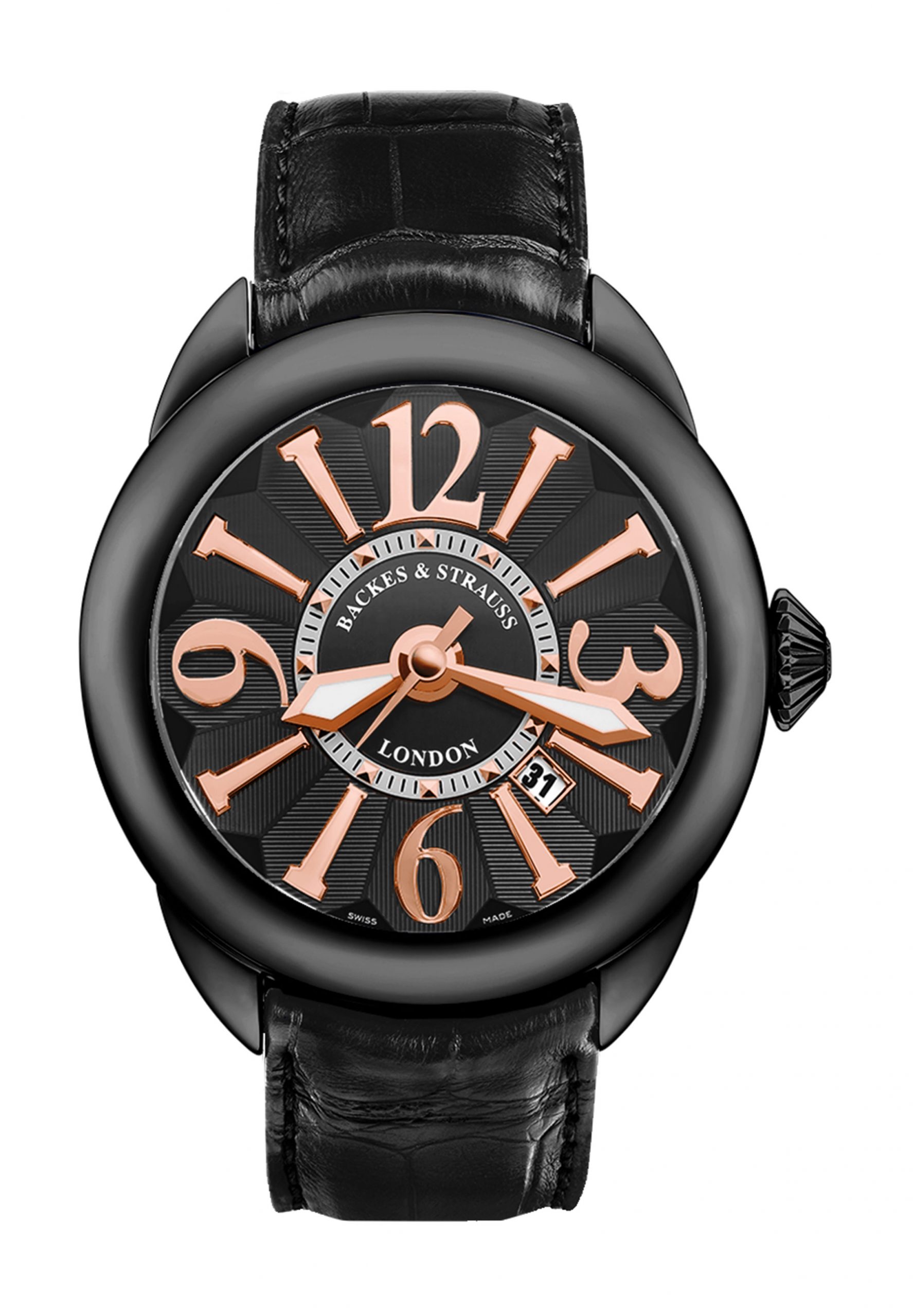 Backes & Strauss Piccadilly Black Knight 40 luxury timepiece - detailed view