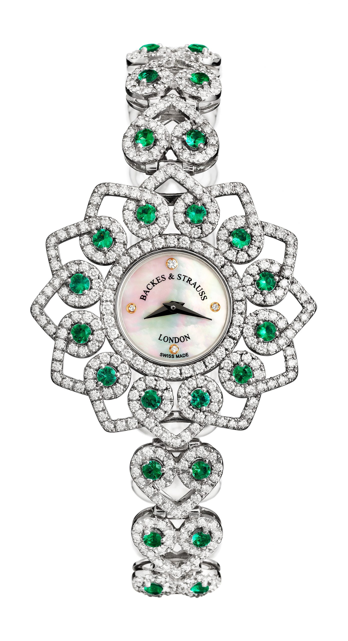 Backes & Strauss Princess Victoria Emerald Green luxury timepiece - detailed view