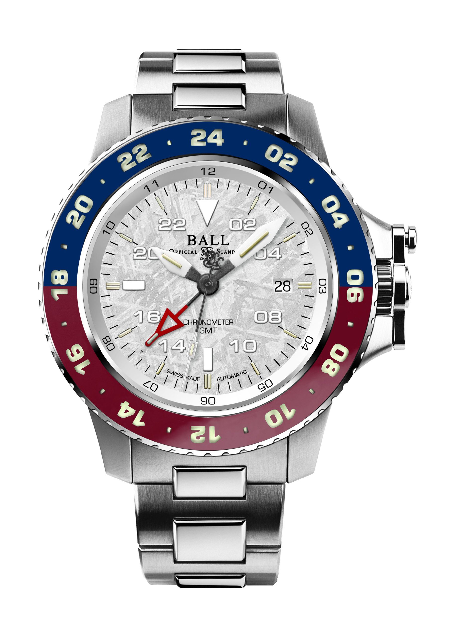 BALL Engineer Hydrocarbon AeroGMT II Meteorite 42 luxury timepiece - detailed view