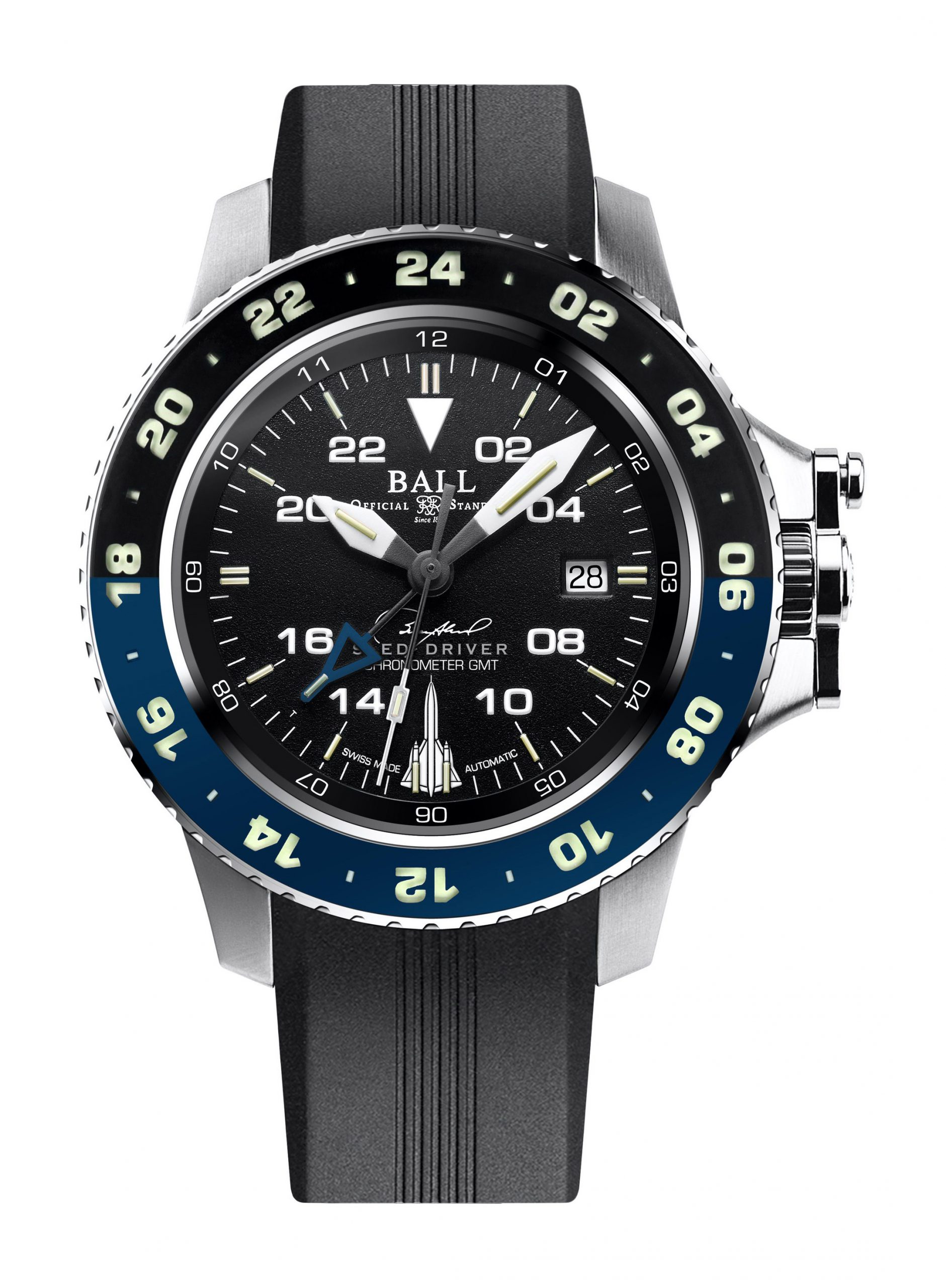 BALL Engineer Hydrocarbon AeroGMT Sled Driver luxury timepiece - detailed view