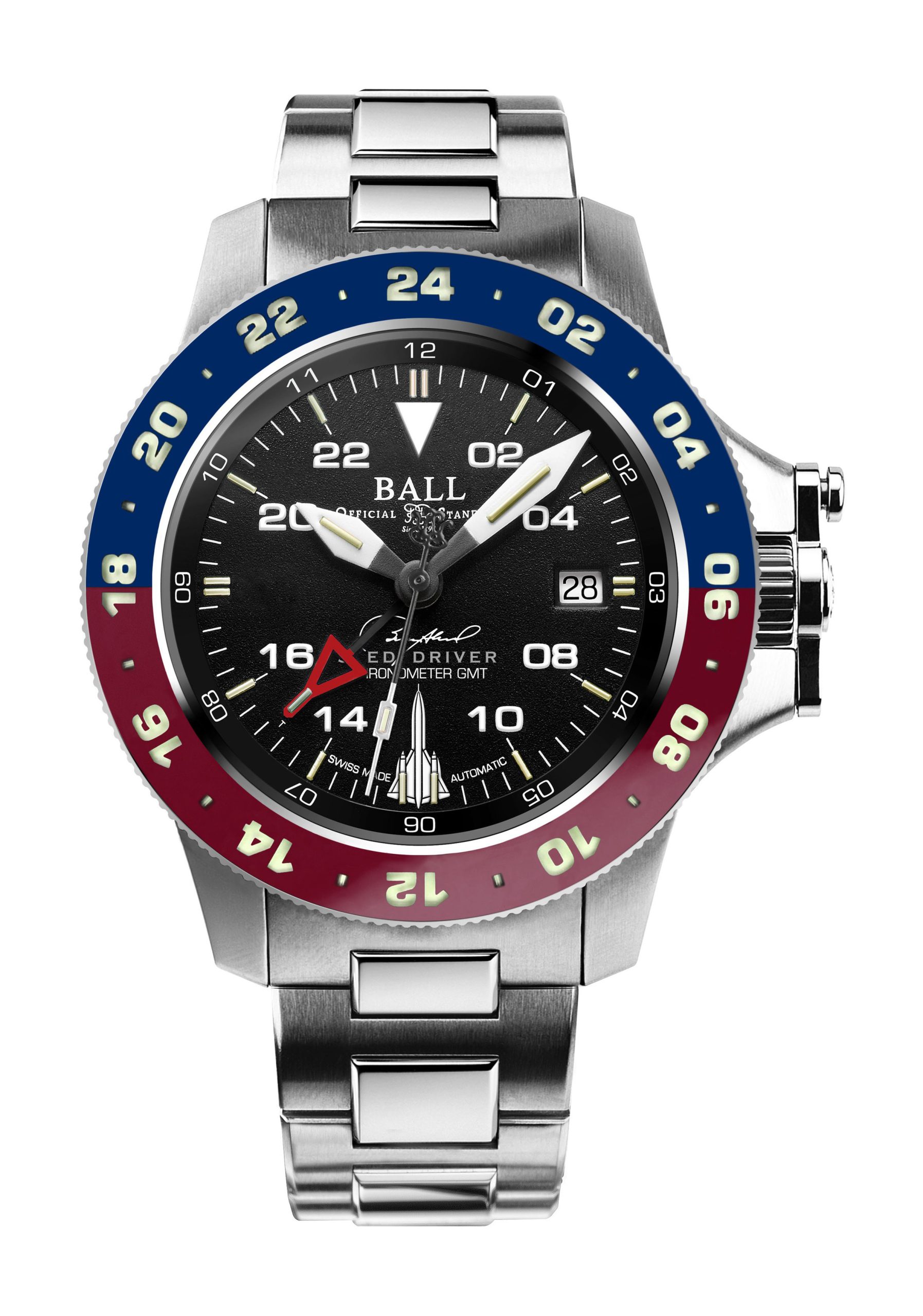 BALL Engineer Hydrocarbon AeroGMT Sled Driver 40 luxury timepiece - detailed view