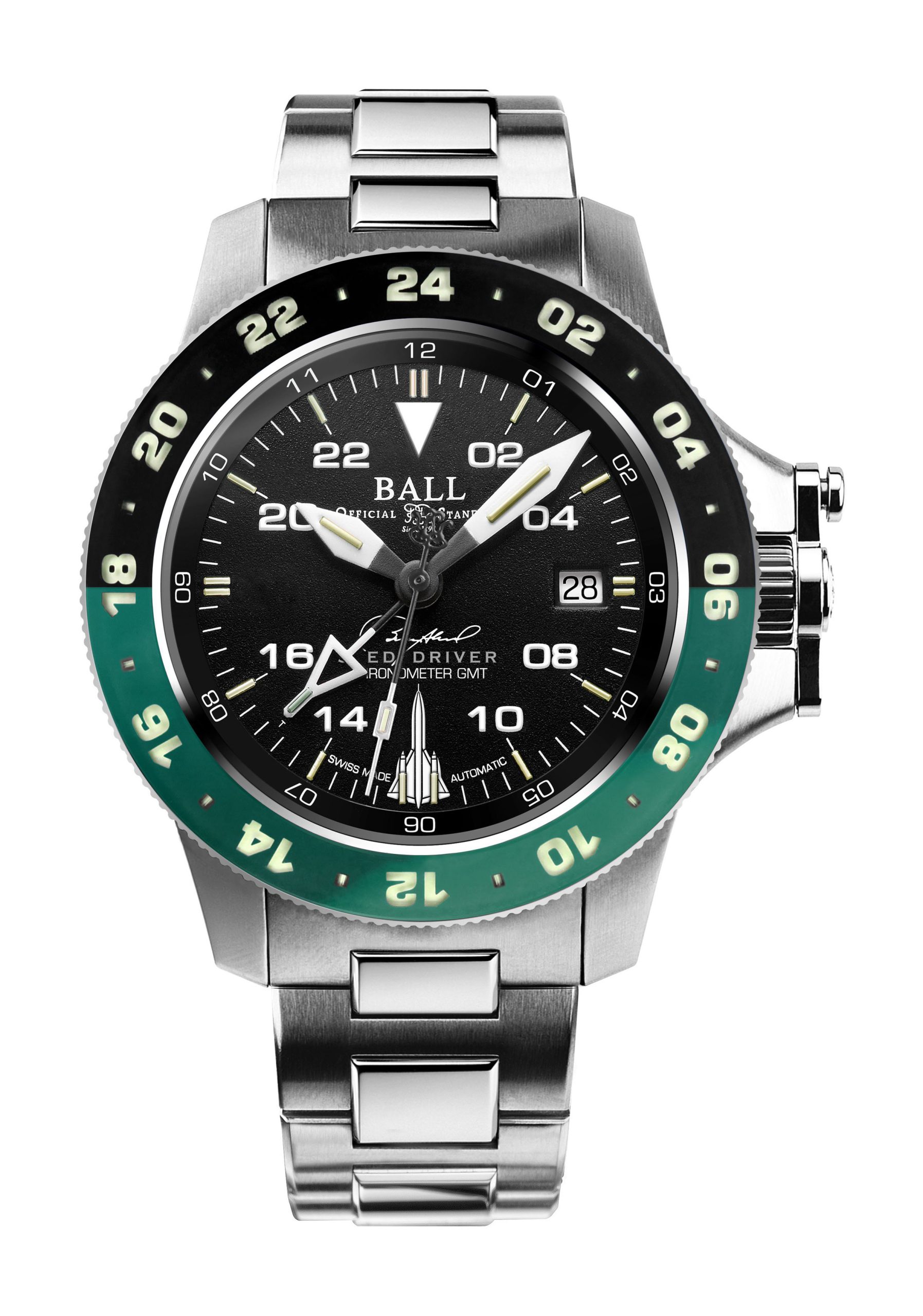 BALL Engineer Hydrocarbon AeroGMT Sled Driver 40 luxury timepiece - detailed view