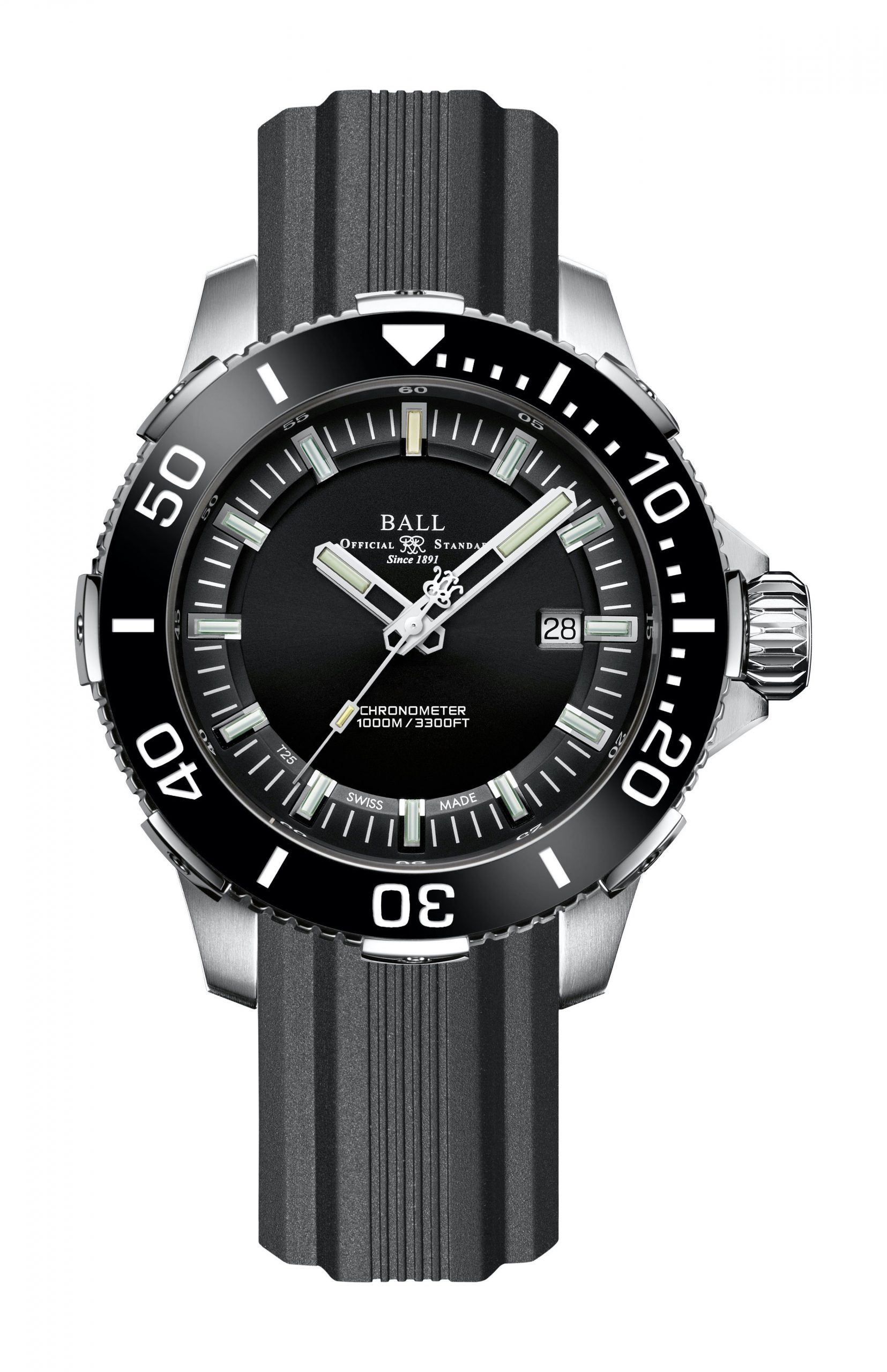 BALL Engineer Hydrocarbon DeepQUEST Ceramic luxury timepiece - detailed view
